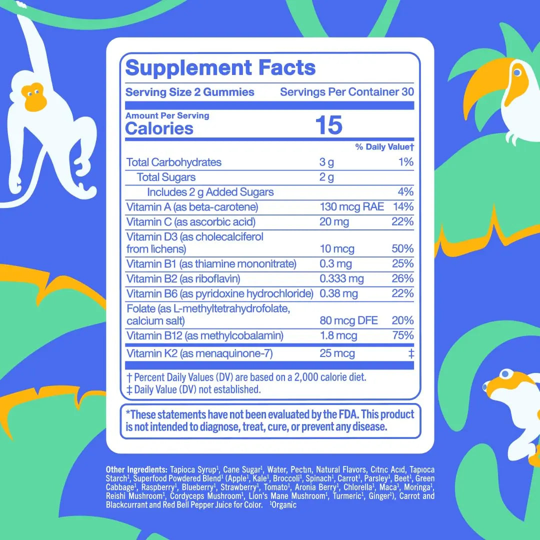 First Day Kids Multivitamin Gummies Age 4+, Strawberry & Orange - Kids Vitamins Multivitamin Gummy A C D3 K2 B1 B2 B6 B12 Folate, Immunity & Brain Function FIRST DAY uk supplements