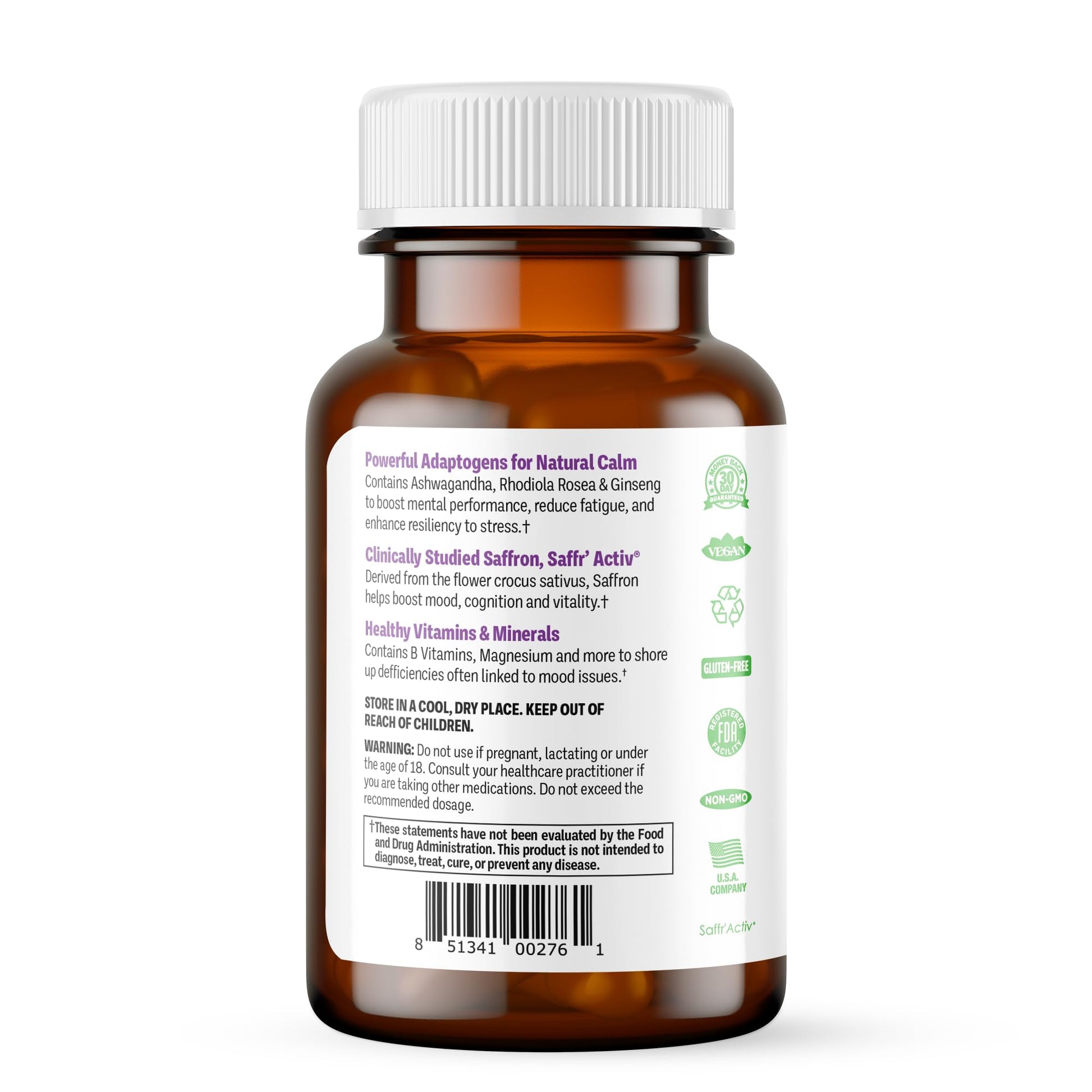 Procera Mood Support - Boost Mental Performance - Clarity - Mood Stability - Stress - Anxiousness - Mental Fatigue - Adaptogens - Saffron - Magnesium - Ashwagandha - Rhodiola - 60 Count Procera uk supplements