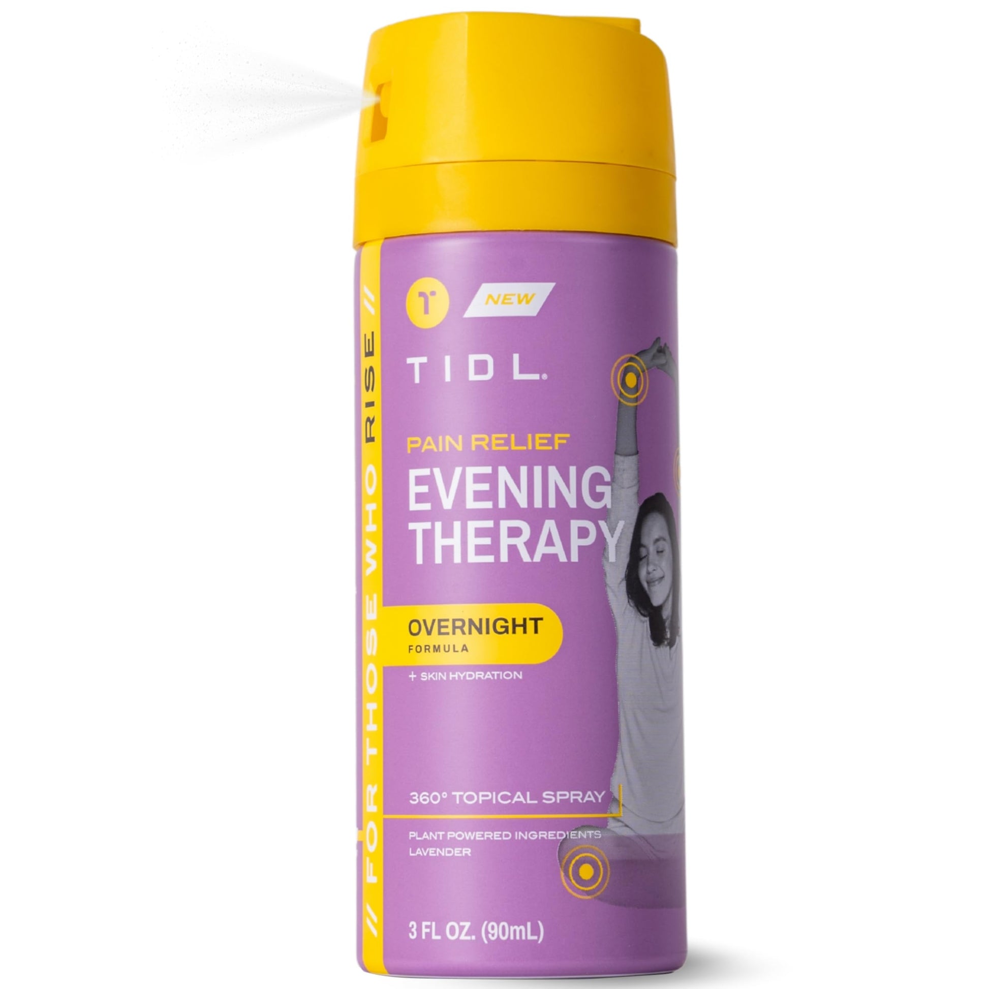 TIDL - Evening Therapy Pain Relief Spray - Fast-Acting Relief for Lower Back, Knee, Muscle & Joint Pain - Nighttime Relaxation & Skin Hydration - Lavender, Topical, Plant-Based Menthol (3oz, 1-Pack) TIDL uk supplements