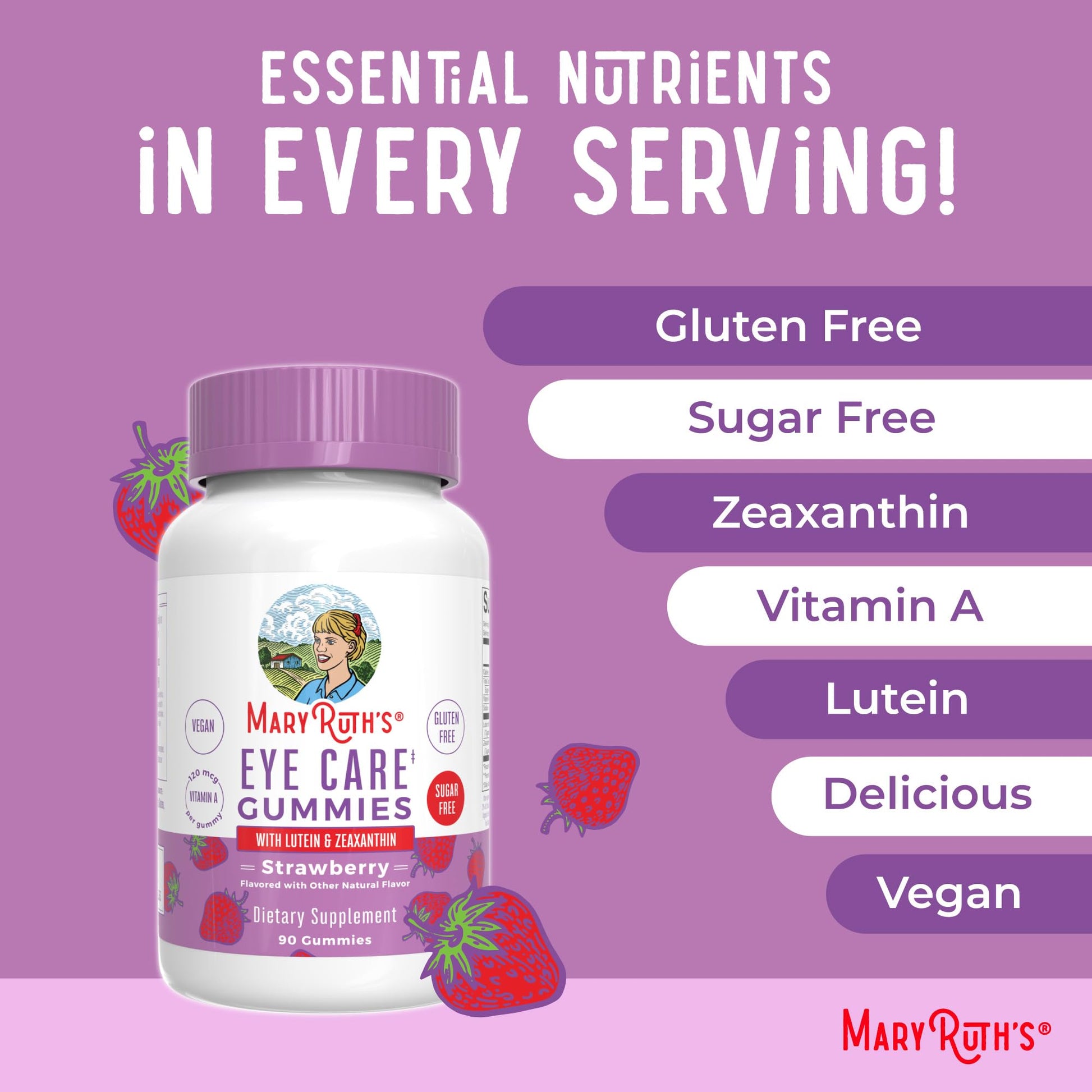MaryRuth Organics Eye Care Gummies | Eye Health Vitamins for Adults and Kids | Lutein and Zeaxanthin Supplements | for Eyes | Vegan | Non-GMO | Gluten Free | 90 Count MARYRUTH'S uk supplements