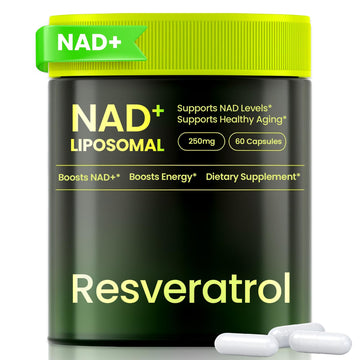 Lyndops NAD Supplement, Liposomal Nicotinamide Riboside Resveratrol 250mg, NMN Alternative, High Purity NAD Supplement for Women & Men, Anti-Aging, Cellular Energy, Mental Focus - 60 Capsules Lyndops uk supplements