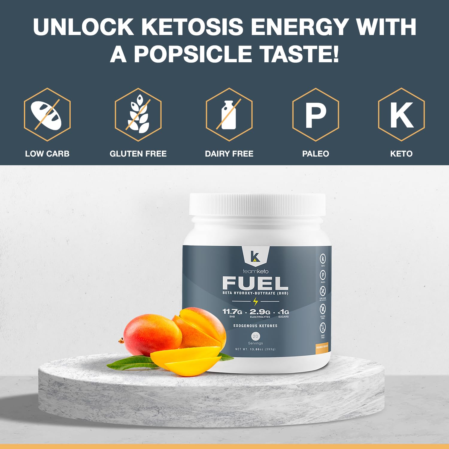 TeamKeto exogenous Ketones Powder, Pure Keto BHB Salts | Dairy & Gluten Free-Best Keto TeamKeto uk supplements