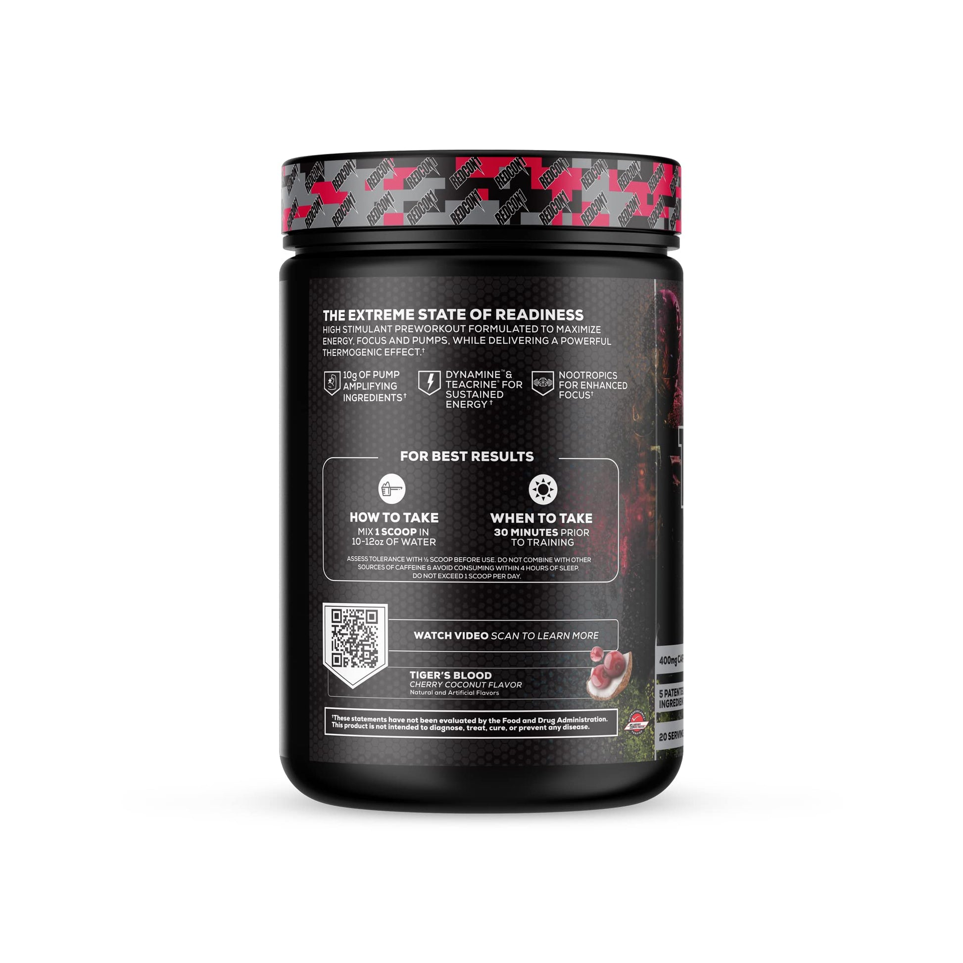 REDCON1 Total War Black Ops Extreme Preworkout Powder, Tigers Blood, High Stimulant REDCON1 uk supplements