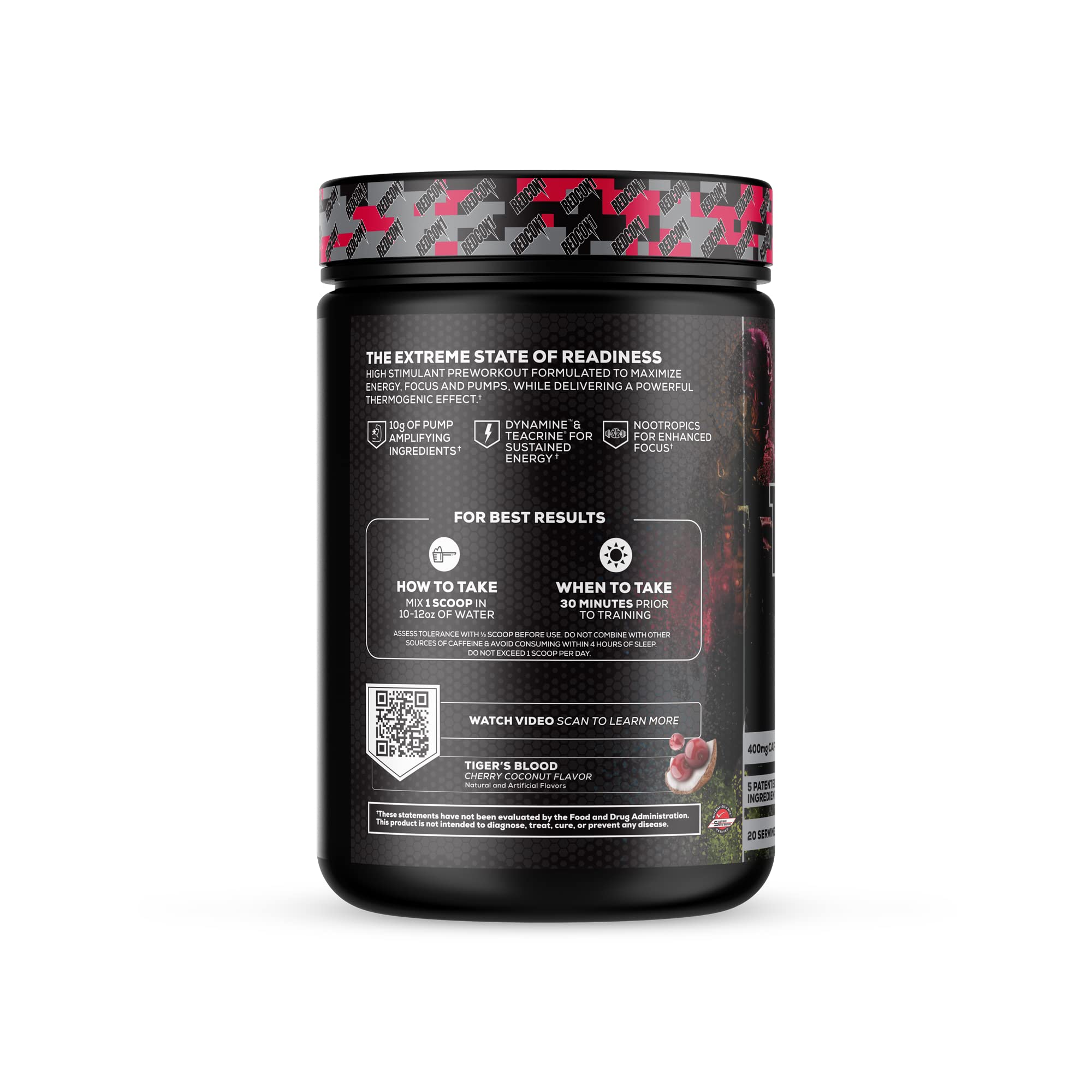 REDCON1 Total War Black Ops Extreme Preworkout Powder, Tigers Blood, High Stimulant REDCON1 uk supplements