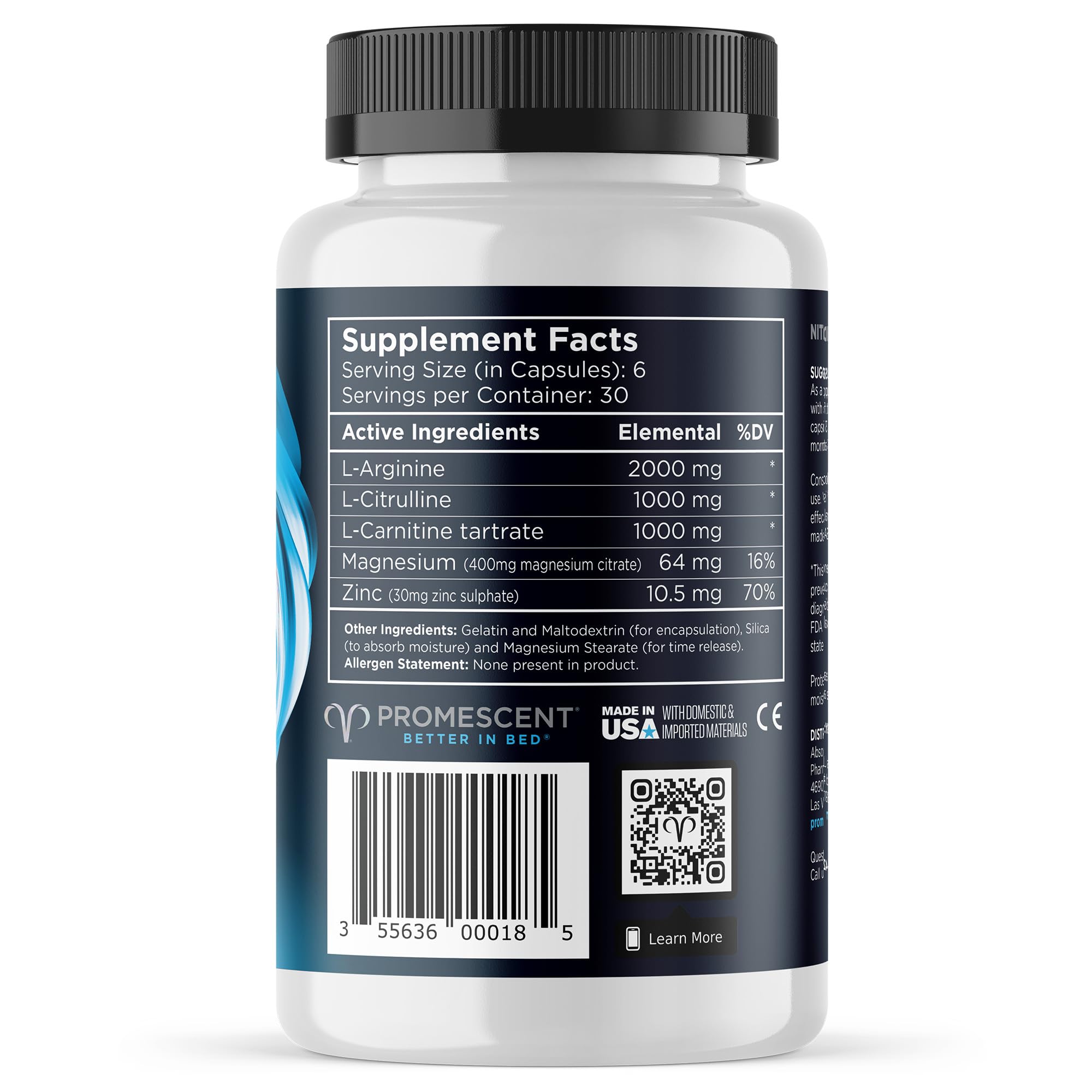 Promescent VitaFLUX Nitric Oxide Supplements for Men, Fast Acting Male Enhancing Pills for Stamina, Size & Performance, L-Arginine L-Citrulline L-Carnitine (30 Servings) Promescent uk supplements