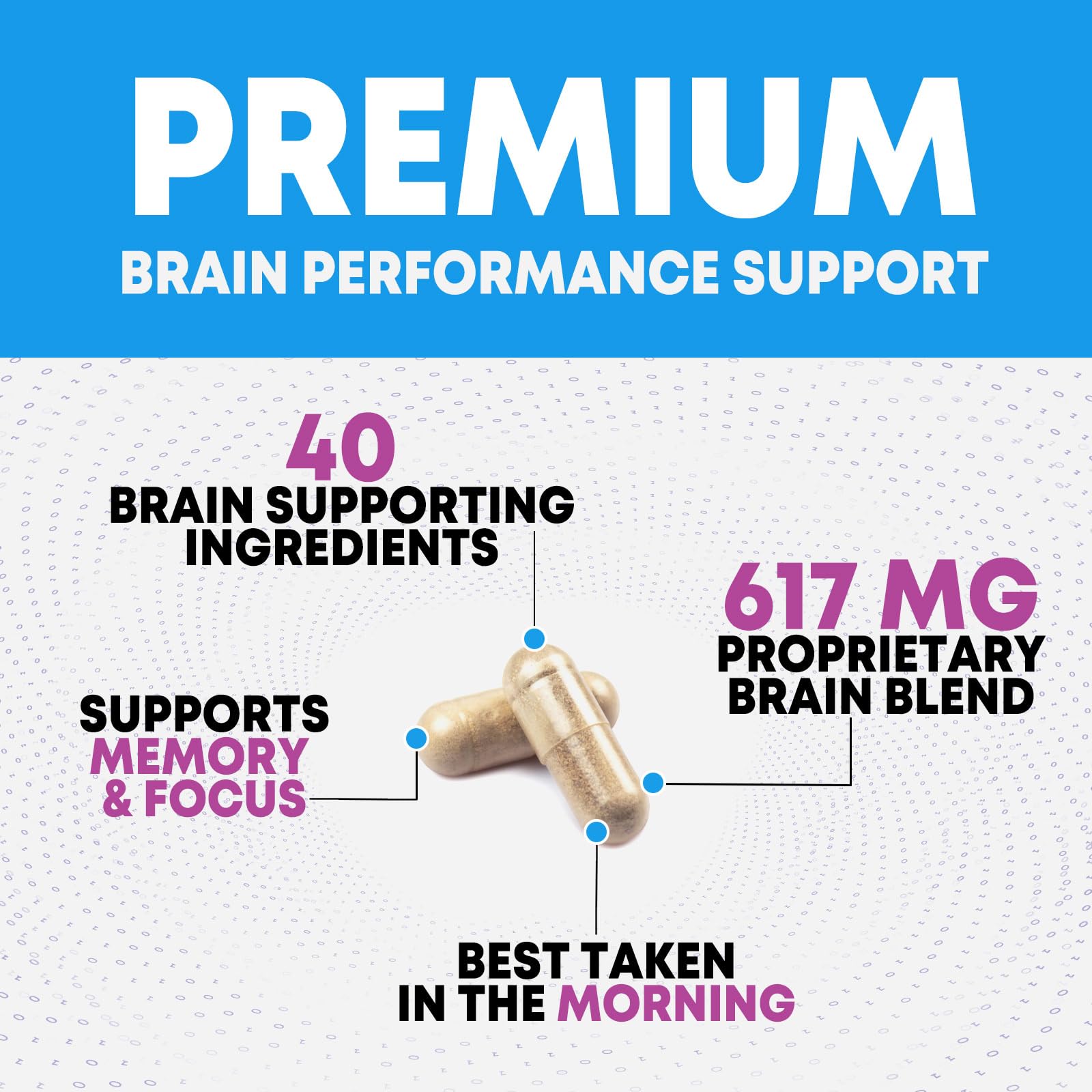 Brain Memory Supplement Pills - 3X Strength Nootropics for Concentration, Clarity & Focus Support - Brain Health Cognitive Vitamins with Bacopa, Phosphatidylserine & DMAE, Brain Booster - 180 Capsules Nature's Nutrition uk supplements