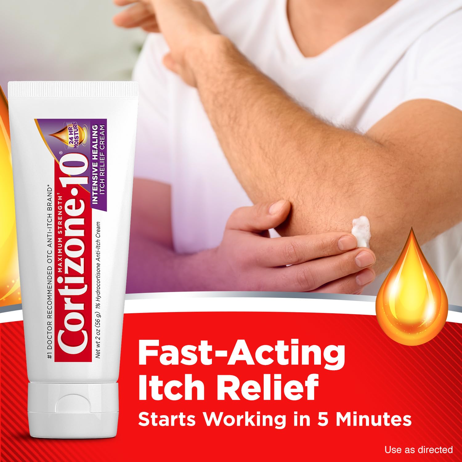 Cortizone-10 Maximum Strength Intensive Healing Itch Relief Cream, 1% Hydrocortisone, Fast-Acting, Anti-Itch Cream for Bug Bites, Rash, Eczema, Psoriasis, Poison Ivy, Oak, Sumac & More, 2 oz Cortizone 10 uk supplements