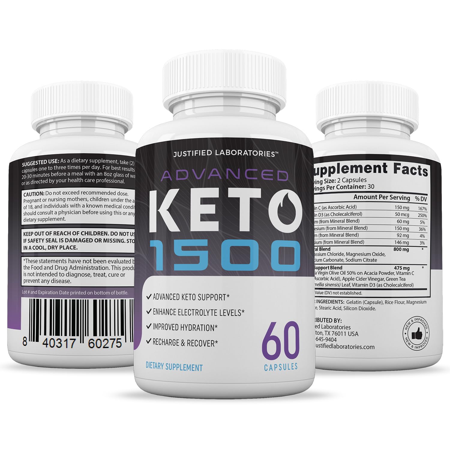 Advanced Keto 1500 Keto Pills 1275MG New & Improved Formula Contains Apple Cider Justified Laboratories uk supplements