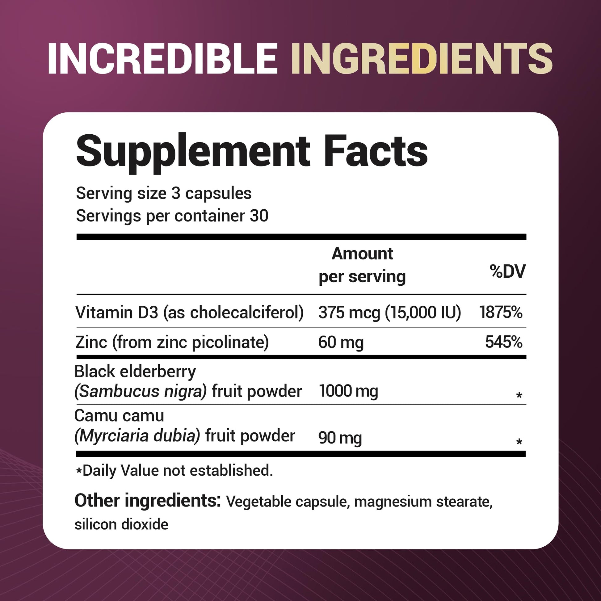 Dr. Berg Black Elderberry Capsules (Advanced Immune Support*) with 15,000 IU Vitamin D, 60 mg of Zinc, & 90 mg of Camu Camu - (4-in-1) Sambucus Elderberry Immune Support Supplement - 90 Capsules Dr. Berg Nutritionals uk supplements