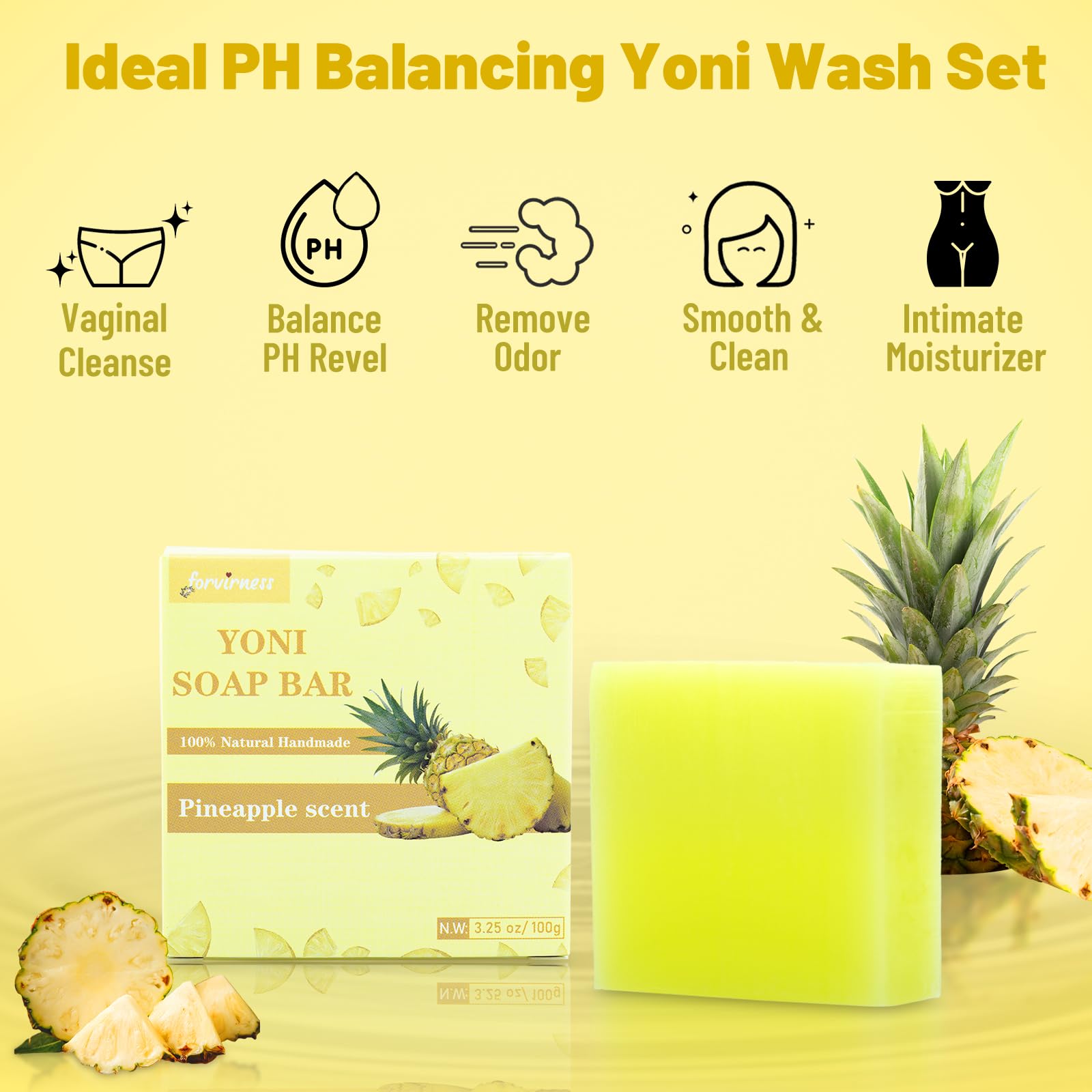 Yoni Wash Yoni Oil Yoni Bar Soap, Women ph Balance, Feminine Wash for Women Remove Odor Moisturizing forvirness uk supplements