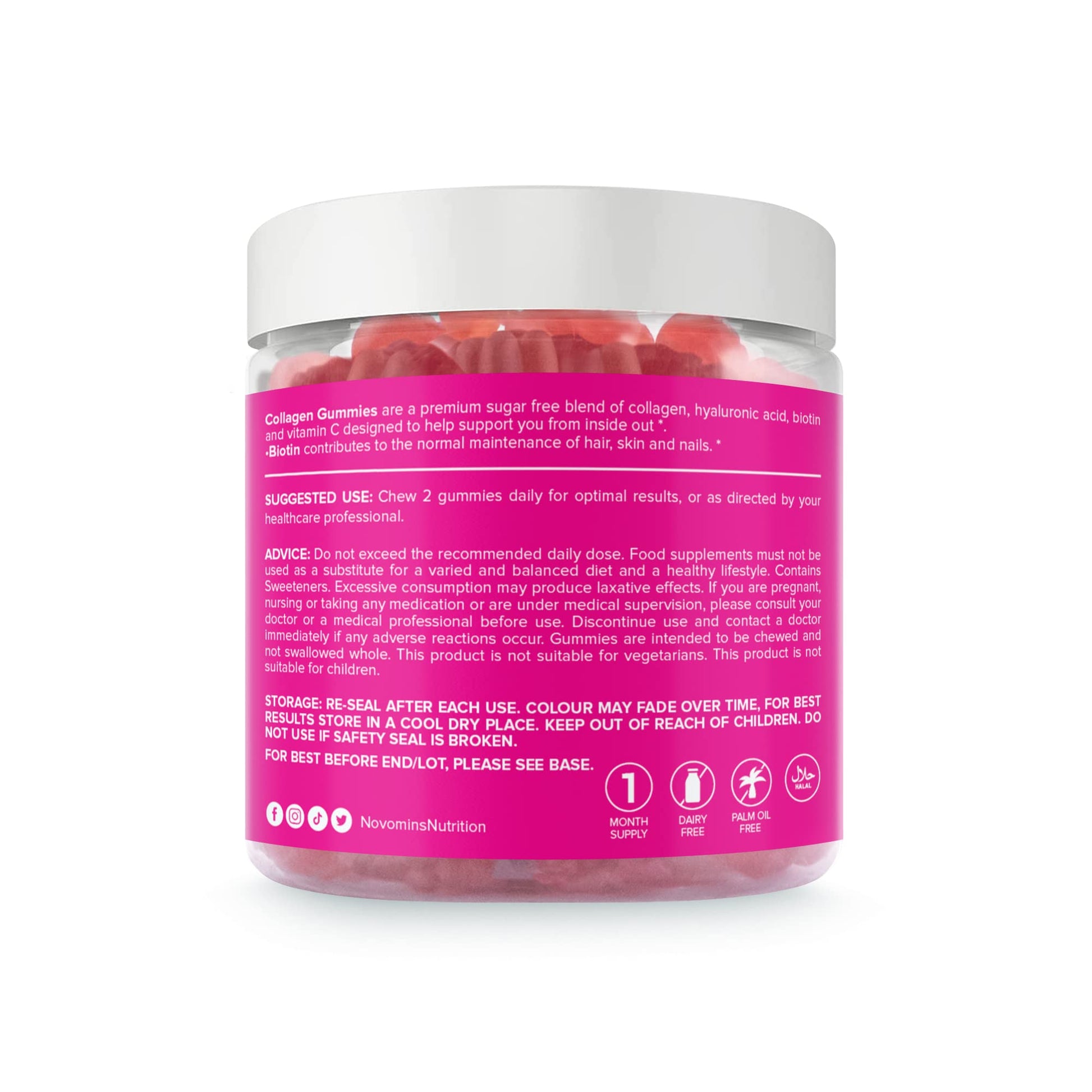 Collagen Gummies - Sugar Free Marine Collagen Gummies - Superior Type 1 Hydrolysed Collagen novomins uk supplements