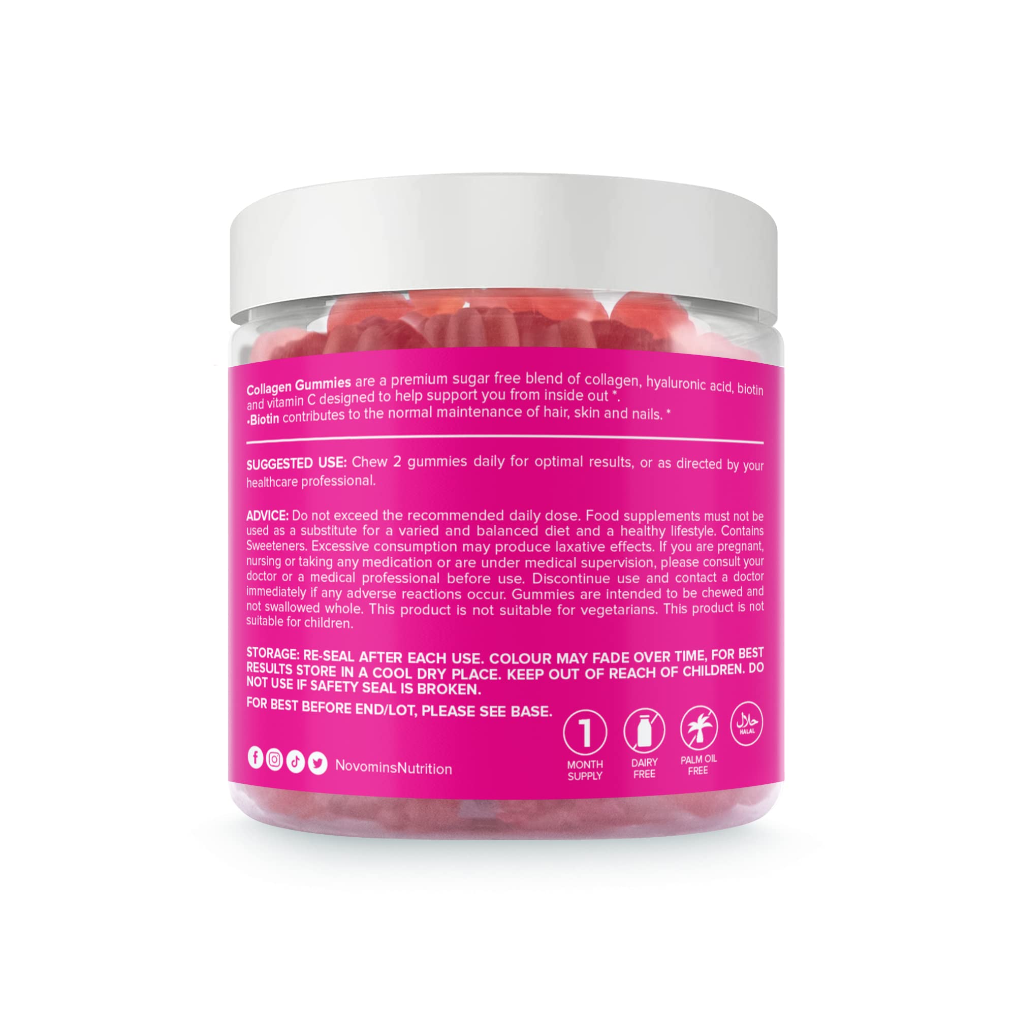 Collagen Gummies - Sugar Free Marine Collagen Gummies - Superior Type 1 Hydrolysed Collagen novomins uk supplements