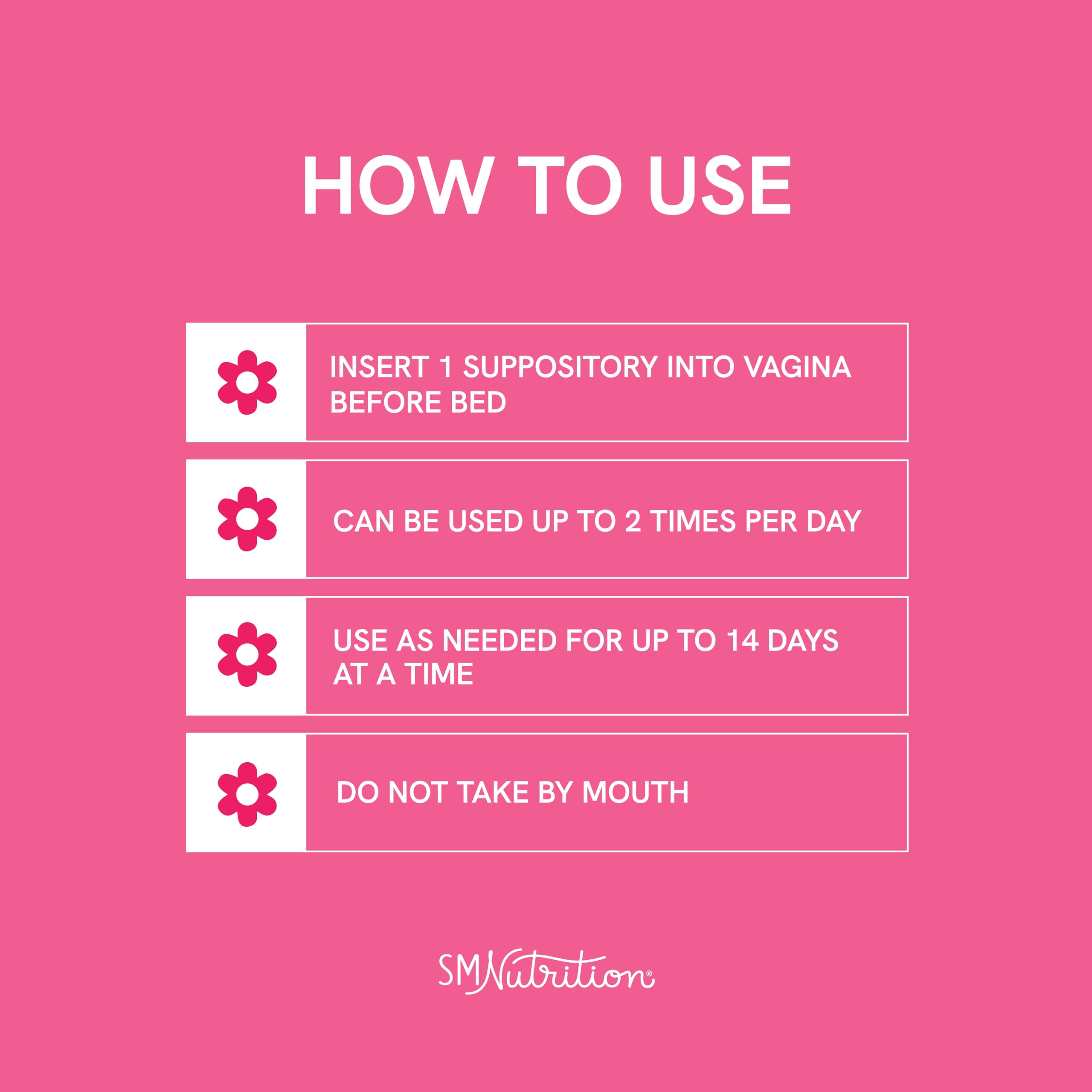 Boric Acid Suppositories for Women | 600mg | for pH Balance, Vaginal Odor & Itching | Feminine Hygiene SMNutrition uk supplements