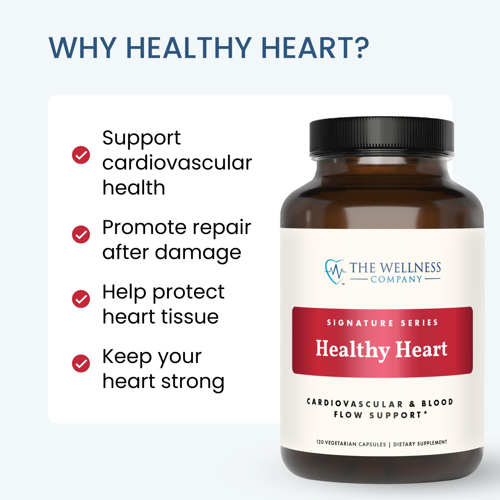 The Wellness Company Healthy Heart - Cardiovascular Strength, Blood Flow, Nitric Oxide Production & Healthy Cholesterol Levels | 120ct (2 Month Supply) The Wellness Company uk supplements