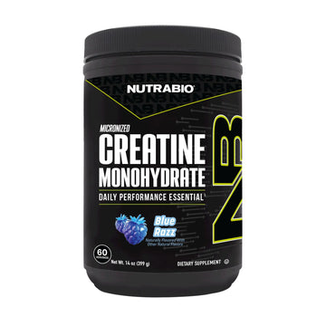 NutraBio Pure Micronized Creatine Monohydrate Powder Supplement, Blue Razz (300 g) - Supports Bulk Muscle Energy, Recovery, and Strength - HPLC Tested Creatine Powder Supplement for Men and Women NutraBio uk supplements