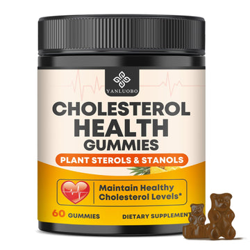 Cholesterol Supplements with 1200mg Plant Sterols & Stanols, Guggul, Bergamot, Red Yeast Rice, Cholesterol Complex Gummies Support Healthy Cholesterol Levels, Pineapple Flavor, 60 Counts YANLUOBO uk supplements