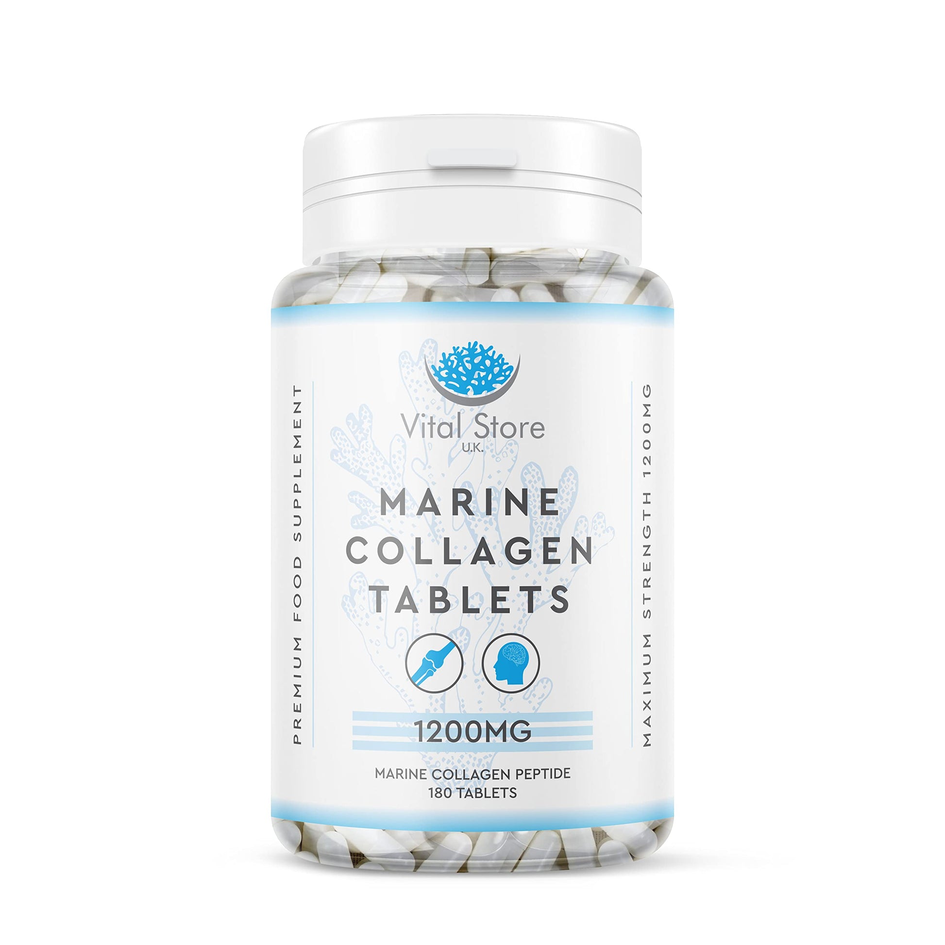 Marine Collagen Peptide Tablets 1200MG - 6 Month Supply - 180 High Strength Collagen Tablets My Store uk supplements