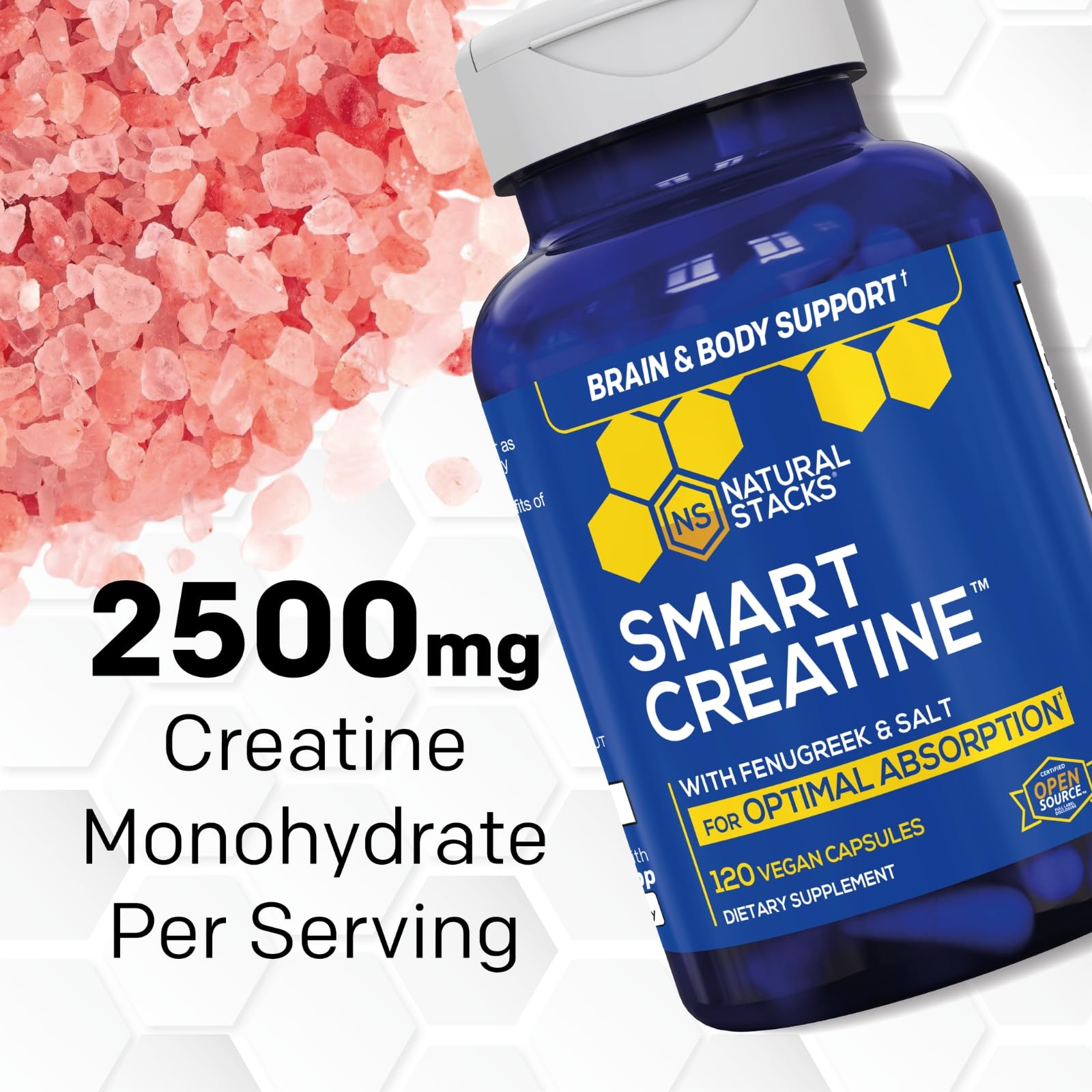 NATURAL STACKS Creatine Monohydrate & Magtech Hydrate Bundle - 2500mg Creatine + 200mg Elemental Magnesium Per Serving - Supports Hydration, Brain Health & Endurance - 44 Total Servings NATURAL STACKS uk supplements