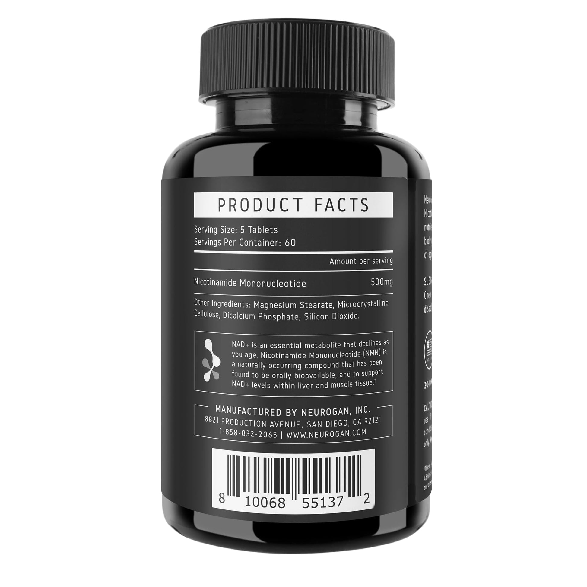 Neurogan NMN Supplement Tablets – Nicotinamide Adenine Dinucleotide Precursor for Cellular Energy & Brain Focus Support – 500 mg High-Potency Nicotinamide Mononucleotide per Serving, 300 Count Neurogan uk supplements