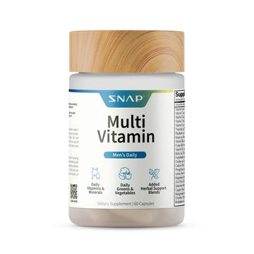 Snap Supplements Men's Multivitamins - Daily Vitamins & Minerals for Men - Vitamin D, B12, Zinc, Herbs & Vitamin C Snap Supplements uk supplements