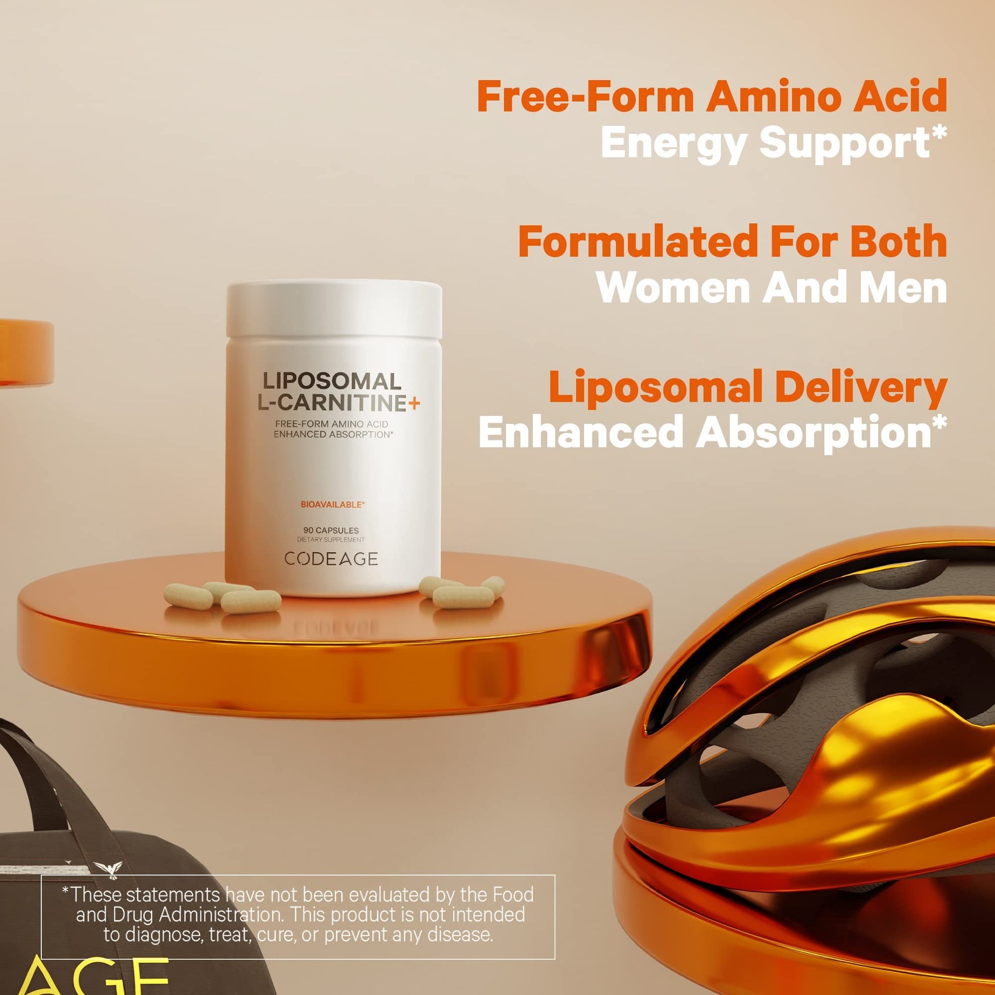 Codeage Liposomal L-Carnitine+ Supplement - 500 mg L-Carnitine L-Tartrate per Serving - Free-Form Amino Acid - Carnitine - Liposomal Delivery - Vegan, Non-GMO, Gluten-Free - 90 Capsules Codeage uk supplements