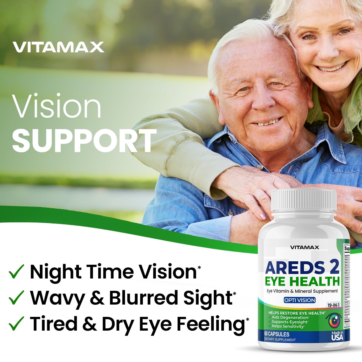 AREDS 2 Eye Vitamins - Lutein, Zeaxanthin, Bilberry, Astaxanthin Mineral Vision Supplement - Supports Eye Strain, Dry Eyes, Pressure, and Vision Health - Made in USA - 120ct Vitamax uk supplements