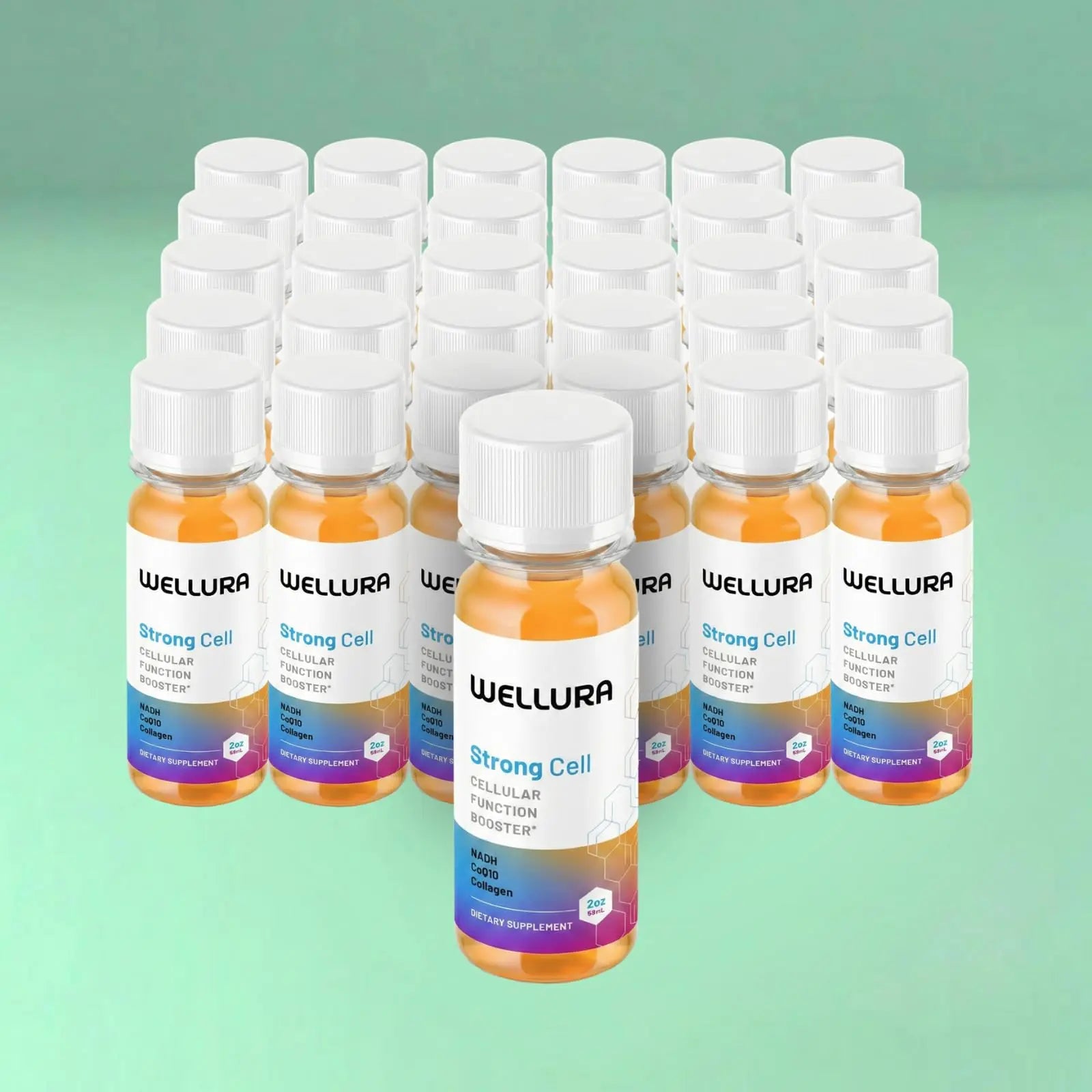 Strong Cell | Cellular Function Booster Liquid | NADH, CoQ10, Collagen. 90+% Absorption Rate. Vitamins B1, B2, B3, B6, B7, and B12. Vitamin K2 | 30 Count. Wellura uk supplements