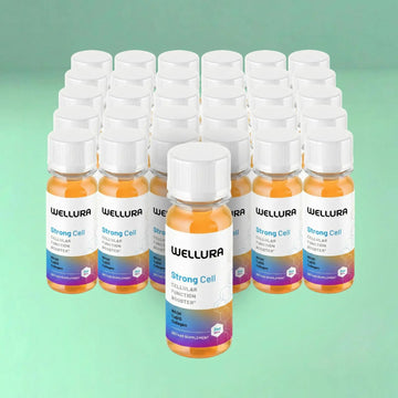 Strong Cell | Cellular Function Booster Liquid | NADH, CoQ10, Collagen. 90+% Absorption Rate. Vitamins B1, B2, B3, B6, B7, and B12. Vitamin K2 | 30 Count. Wellura uk supplements