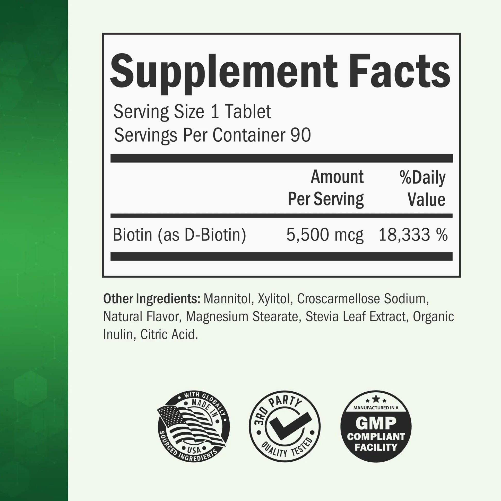 BioSchwartz Bariatric Biotin Chewable Tablets - 5500mcg Biotin per Serving - Green Apple Flavor, 3 Month Supply - Sugar-Free Hair Skin Nails Vitamins BioSchwartz uk supplements