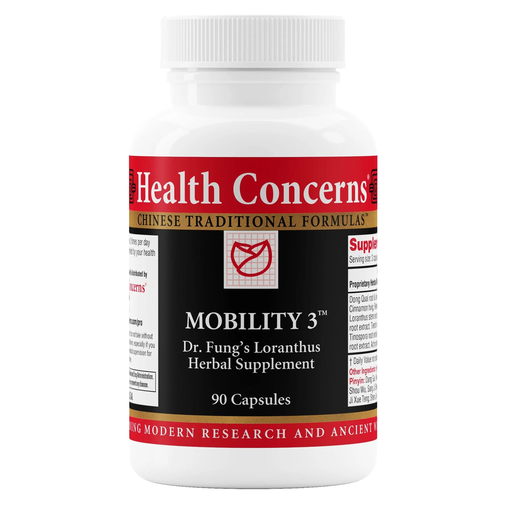 Health Concerns Mobility 3 – Joint & Muscle Support – Herbal Stiffness Supplement for Men & Women – Dong Quai, Ginseng, Fo-Ti, Loranthus & Ginger Formula – Chinese Support – 90 Capsules Health Concerns uk supplements