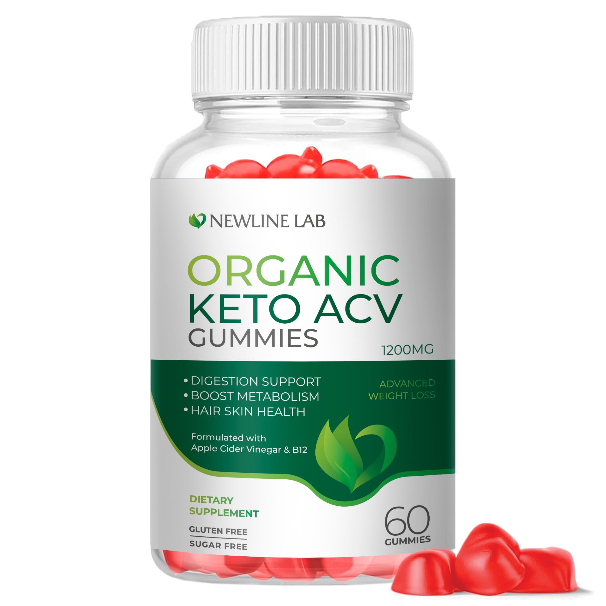 Organic Keto ACV Gummies for Advanced Weight Loss Fat Burn - Sugar Gluten Free Apple Newline Lab uk supplements