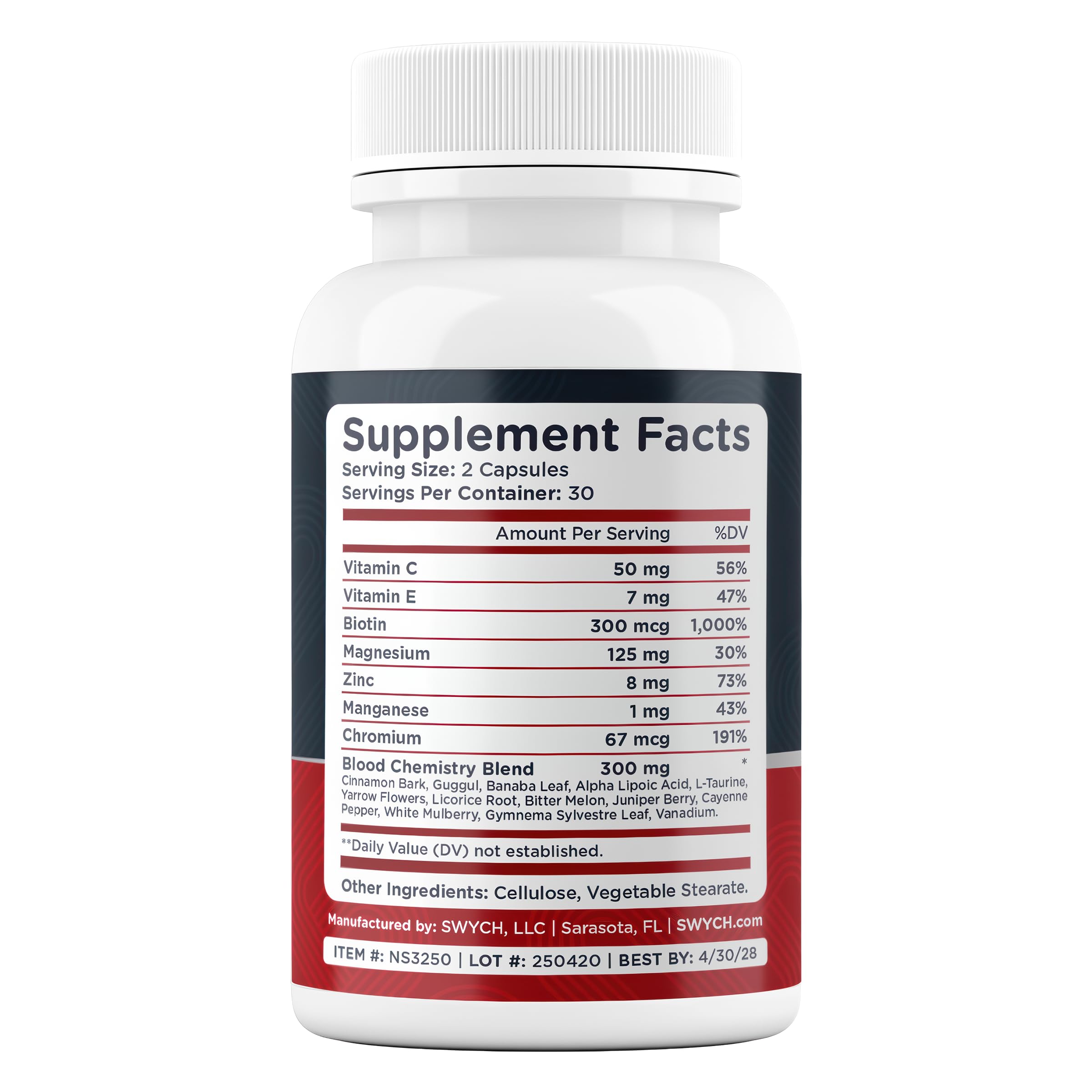 Blood Balance Supplement for Healthy Blood Support, Circulation, Metabolism & Vitality | Energy Formula with Premium Ingredients | Holistic Products to Support Cardiovascular Function – 60 Capsules SWYCH uk supplements