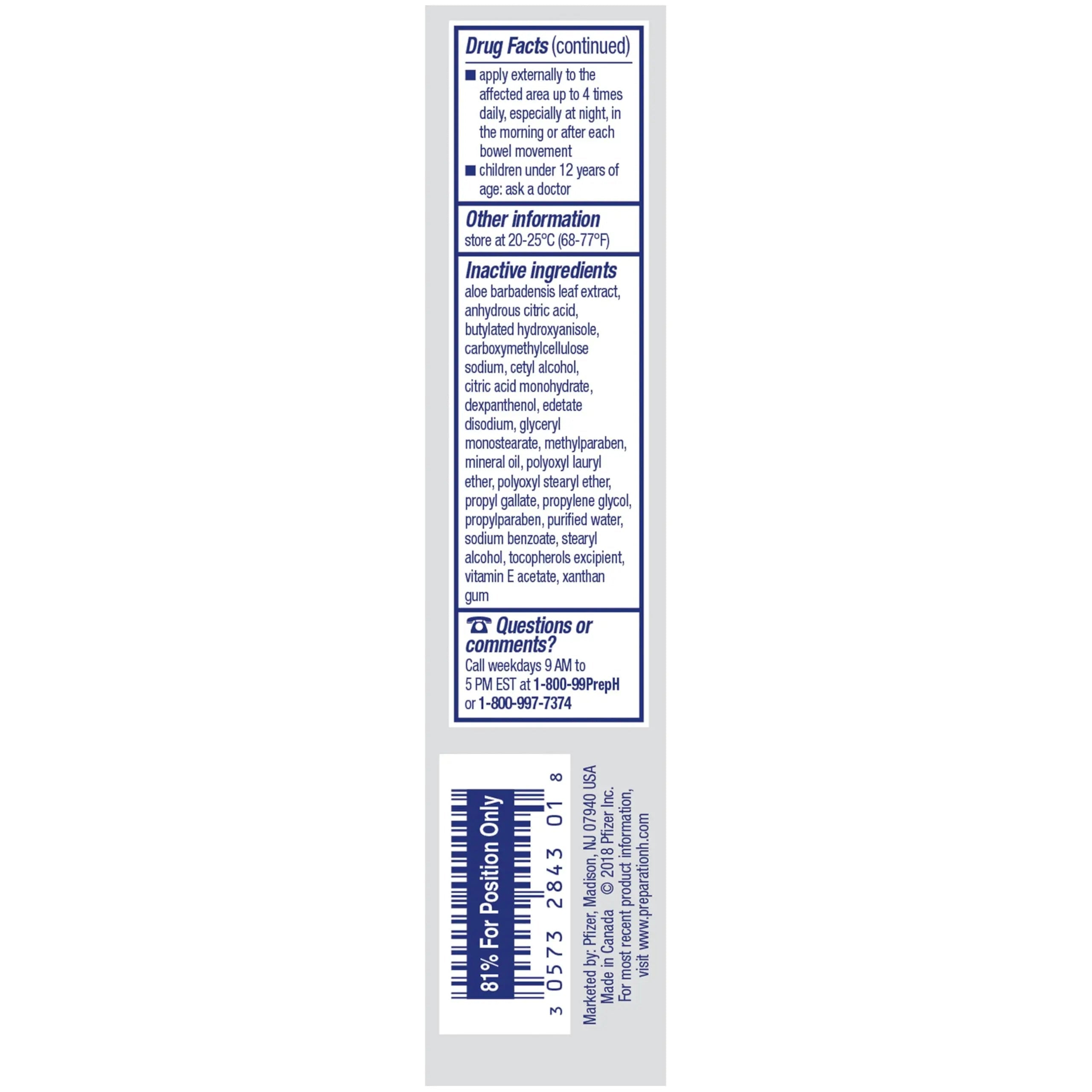 Preparation H Rapid Relief Hemorrhoid Cream with Lidocaine, Numbing Relief for Swelling, Pain, Burning and Itching - 0.75 Oz Tube Preparation H uk supplements