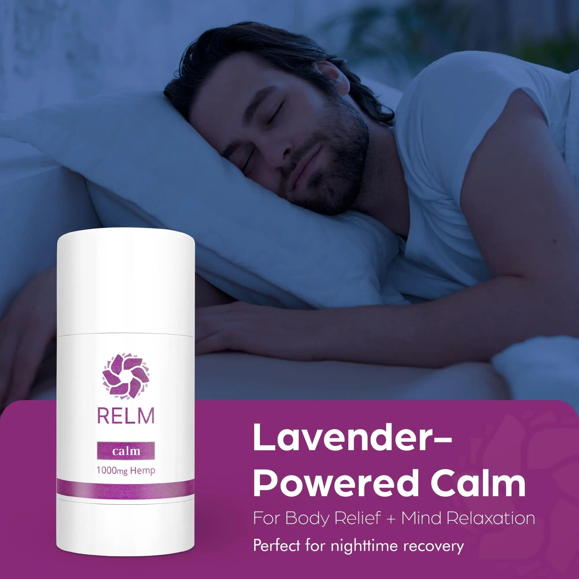 Relm Wellness Hemp Cream Relief - Maximum Strength Oil Roll On - Lavender Essential Oil - 1000mg Hemp - Nighttime Calming Creme | Great for sore Knee, Back, Joints and Muscles | Solid Lotion Balm Relm Wellness uk supplements