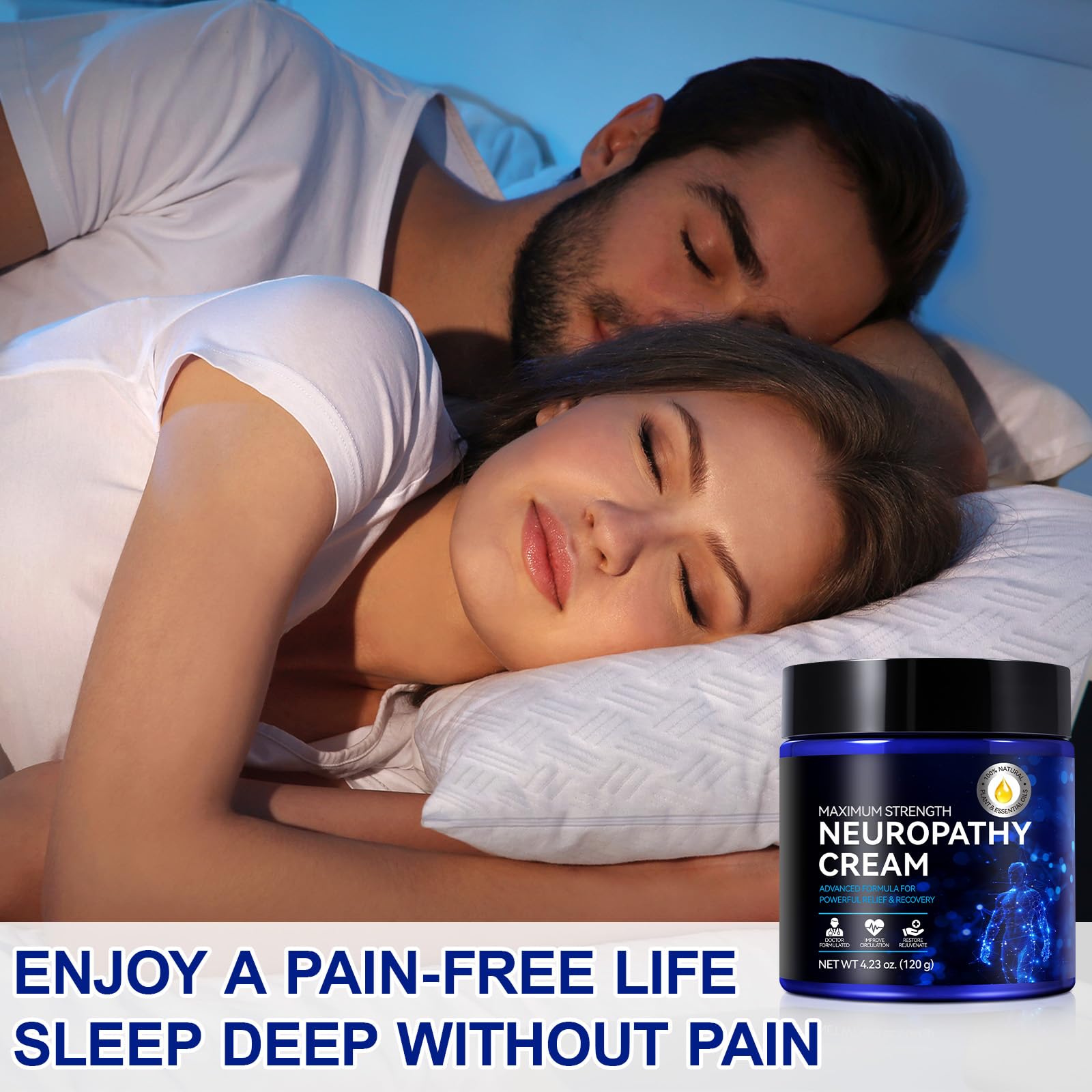 Neuropathy Cream for Feet, Legs & Hands – Lightweight, Plant-Based Formula with Cooling Comfort, 4 oz CFXYHNOX uk supplements