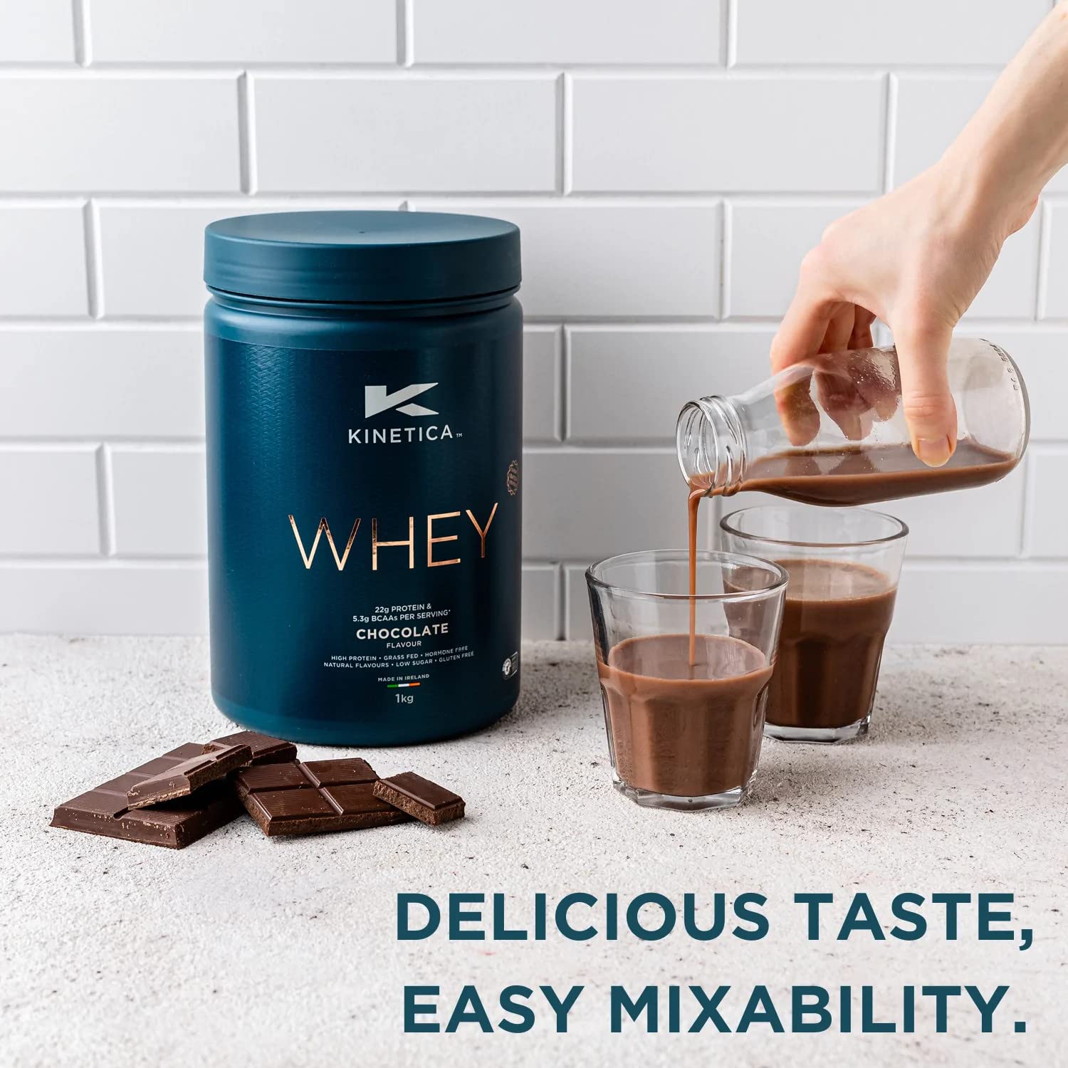 Kinetica Premium Whey Protein Powder | Grass Fed | Chocolate | 4.5kg | 150 Servings Kinetica uk supplements