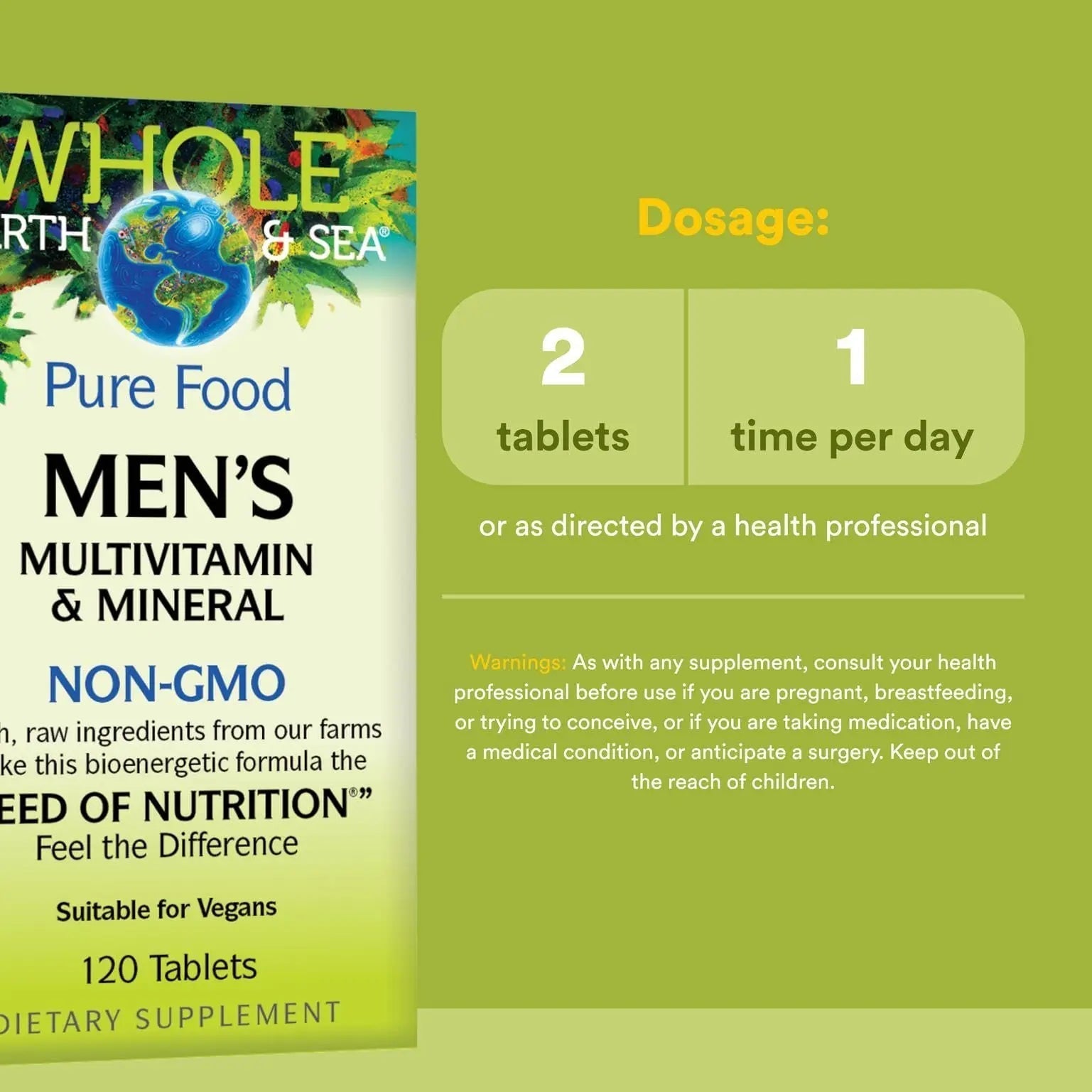 Natural Factors Whole Earth & Sea Men's Multivitamin s& Mineral, 1 Serving Contains Nutrition Equivalent to ½ lb of Veggies, 120 Tablets Natural Factors uk supplements