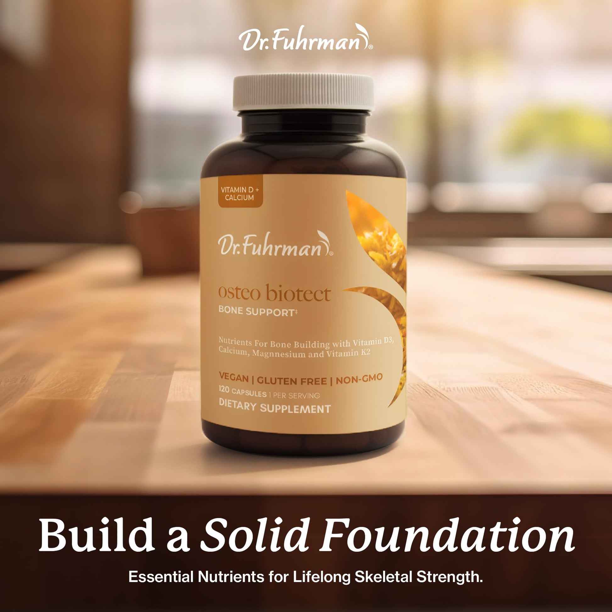 Dr. Fuhrman Osteo Bone Health Supplement | Wholefood Supplement for Women & Men | Vitamin for Bone Density | Organic Vitamin D3, Calcium, Magnesium & K2 | Natural Ingredients | 120 Caps Dr. Fuhrman uk supplements