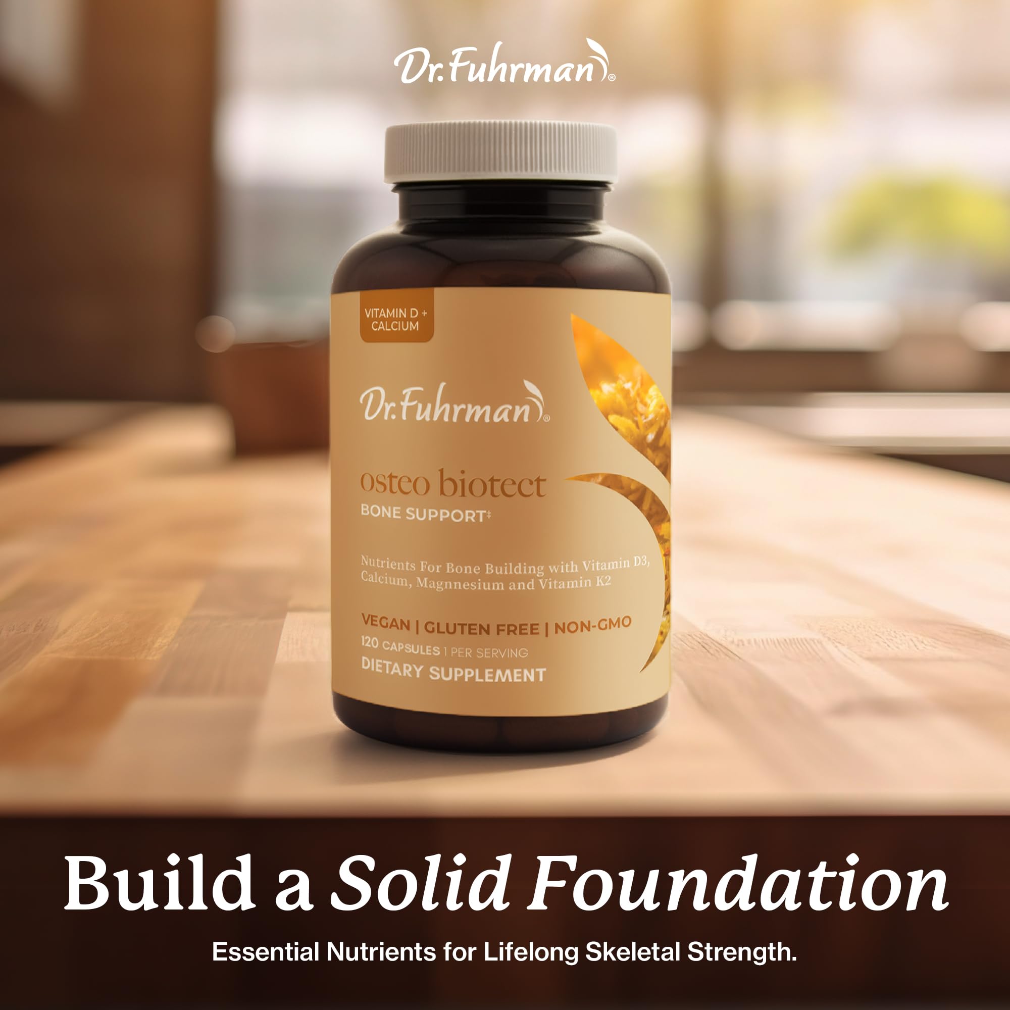 Dr. Fuhrman Osteo Bone Health Supplement | Wholefood Supplement for Women & Men | Vitamin for Bone Density | Organic Vitamin D3, Calcium, Magnesium & K2 | Natural Ingredients | 120 Caps Dr. Fuhrman uk supplements