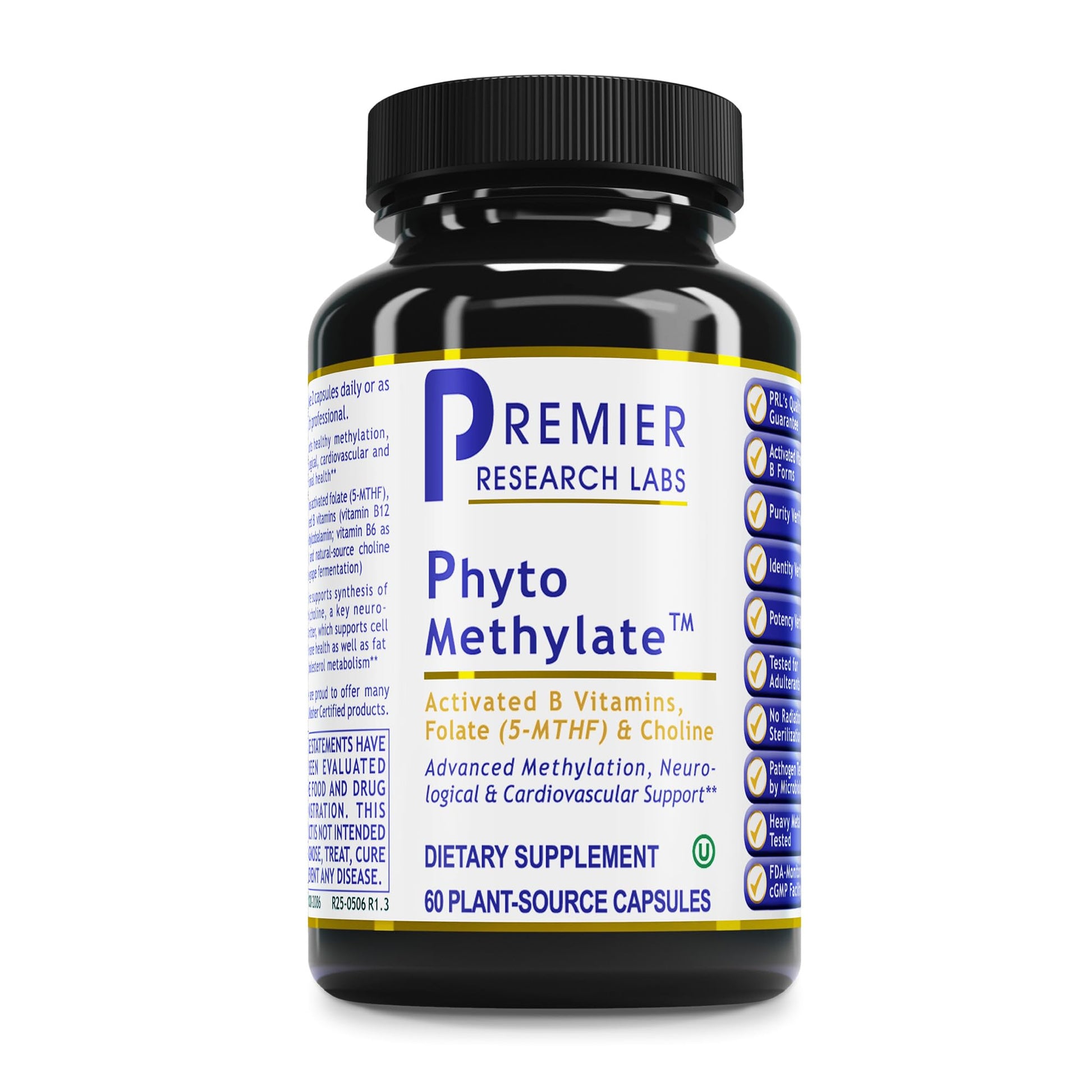 Premier Research Labs Phyto Methylate - B Vitamin Supplement - Supports Methylation, Detox, Brain & Heart Health - 5-MTHF & P5P - 60 Plant-Source Capsules Premier Research Labs uk supplements
