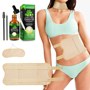 Jamaican Black Castor Oil (2.02 fl oz) with Reusable Castor Oil Pack Wrap, Adjustable Castor Uqrjyfiy uk supplements