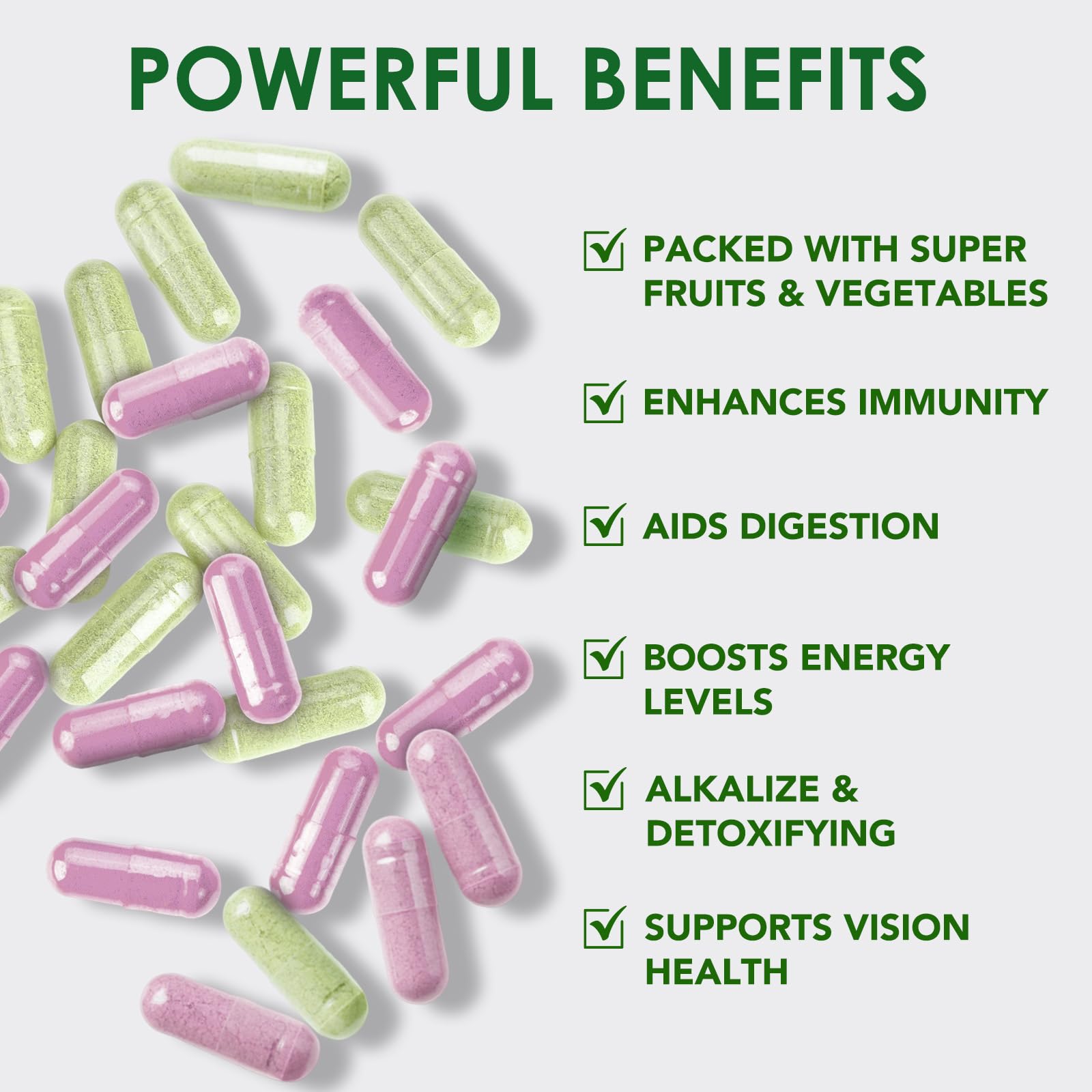Fruit & Veggies Capsules | Daily Fruit & Vegetable Blend | 2 Bottles – 180 Vegetarian Capsules | Plant-Based Superfood Formula | Non-GMO, Gluten Free Generic uk supplements