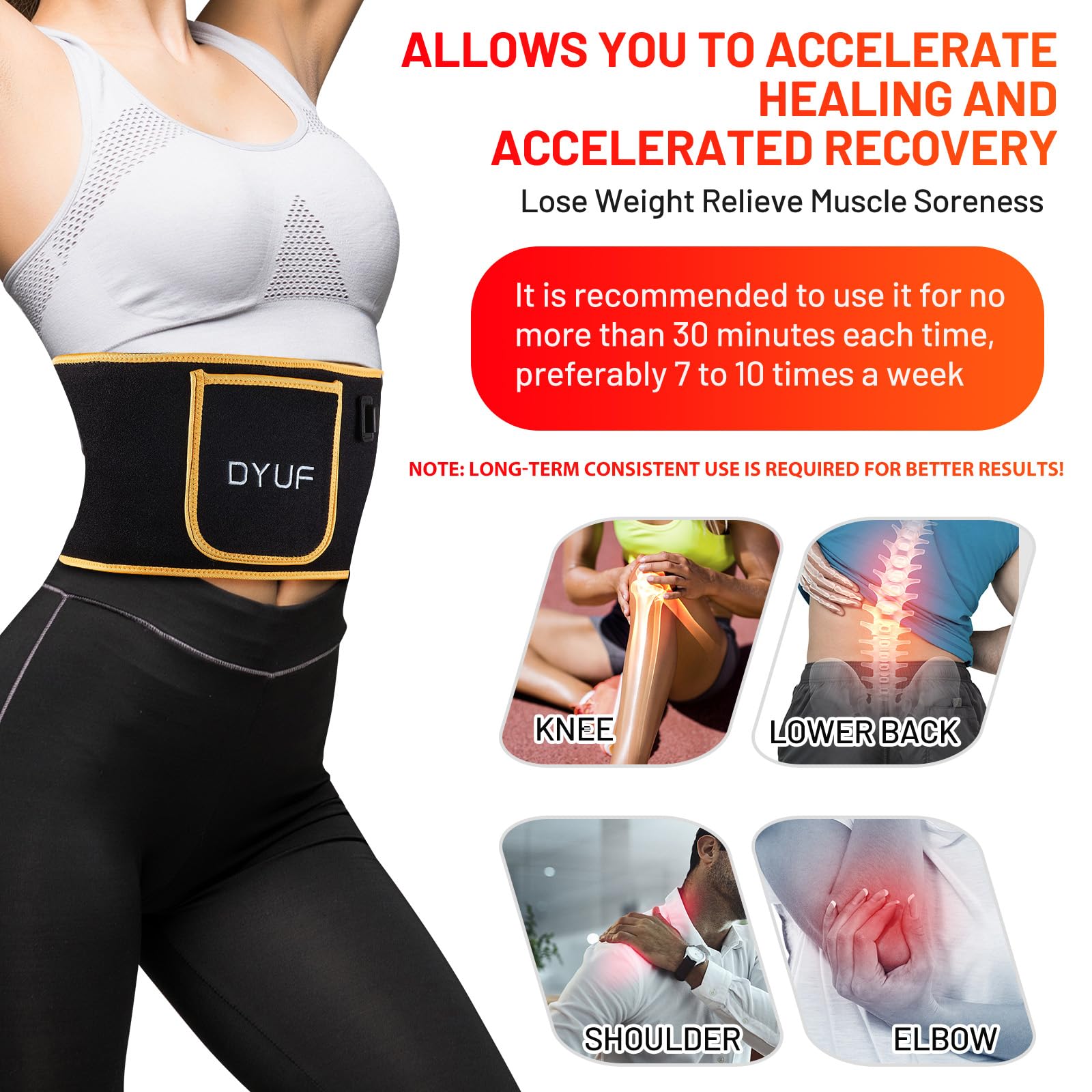 Red Light Therapy Belt DYUF Infrared Light Therapy : Muscle Recovery, Pain Relief, and Healing Device DYUF uk supplements