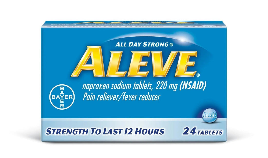 Aleve Tablets with Naproxen Sodium, 220mg (NSAID) Pain Reliever/Fever Reducer, 24 Count, Blue Aleve uk supplements