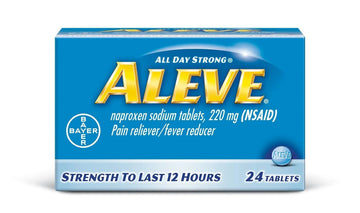 Aleve Tablets with Naproxen Sodium, 220mg (NSAID) Pain Reliever/Fever Reducer, 24 Count, Blue Aleve uk supplements