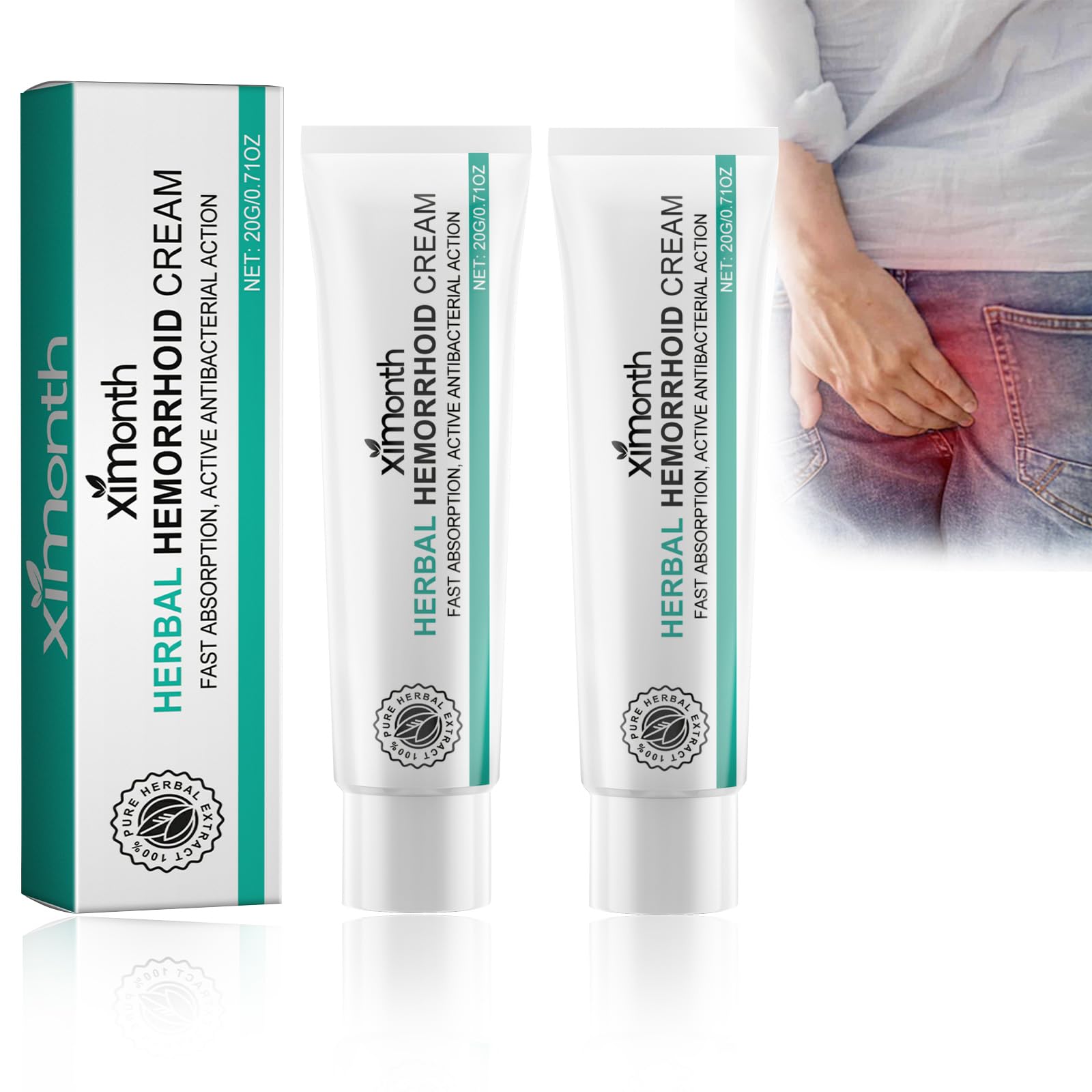 KANBHE Hemorrhoid Cream, Herbal Hemorrhoid Cream, Natural Hemorrhoid Ointment, for Men and Women Hemroid Creams (2PCS) KANBHE uk supplements