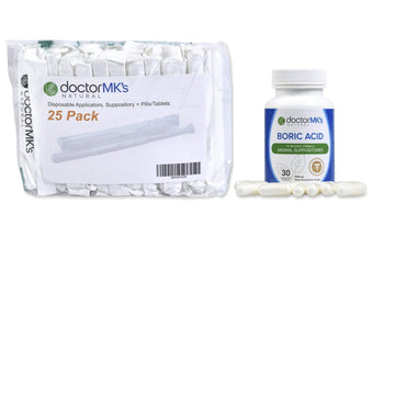 doctor MK's NATURAL Boric Acid Suppossitories (600mg) with Individually Wrapped Applicators doctor MK's NATURAL uk supplements