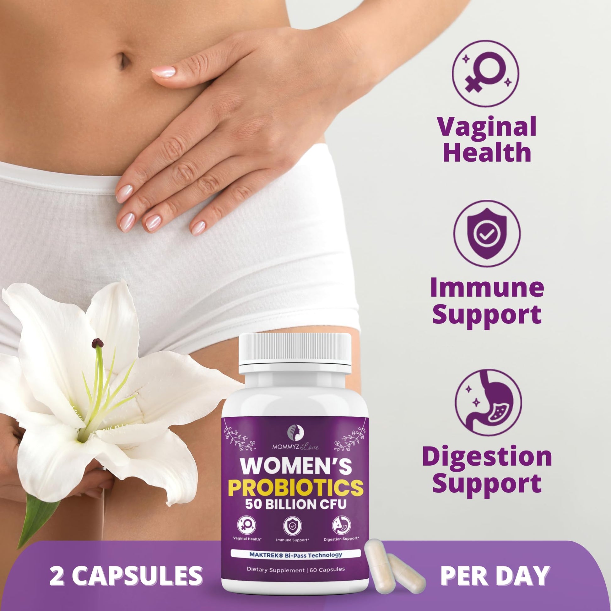 Probiotics for Women Digestive Health + Vaginal Probiotics for Vaginal Odor Control, Balanced PH Levels Mommyz Love uk supplements
