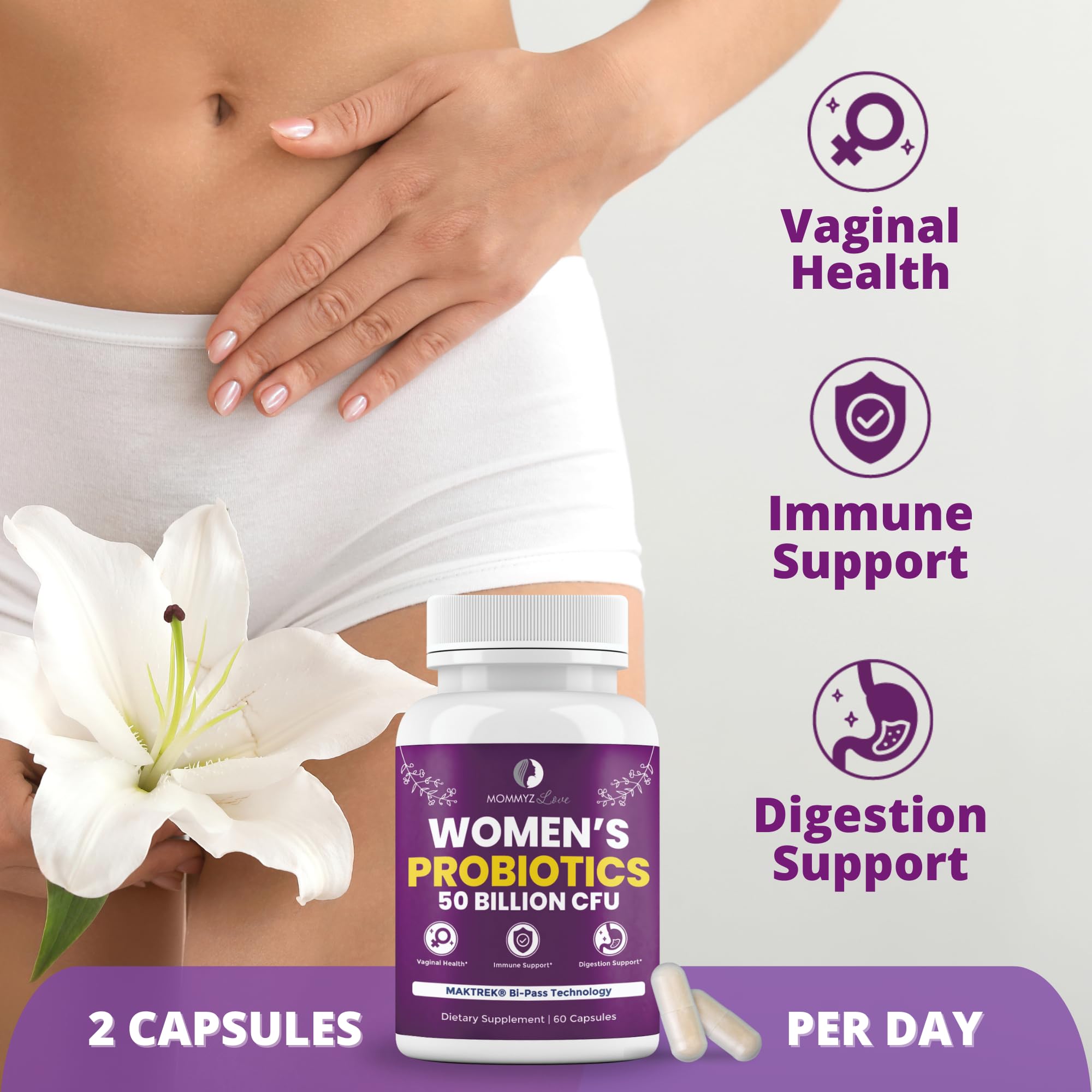 Probiotics for Women Digestive Health + Vaginal Probiotics for Vaginal Odor Control, Balanced PH Levels Mommyz Love uk supplements