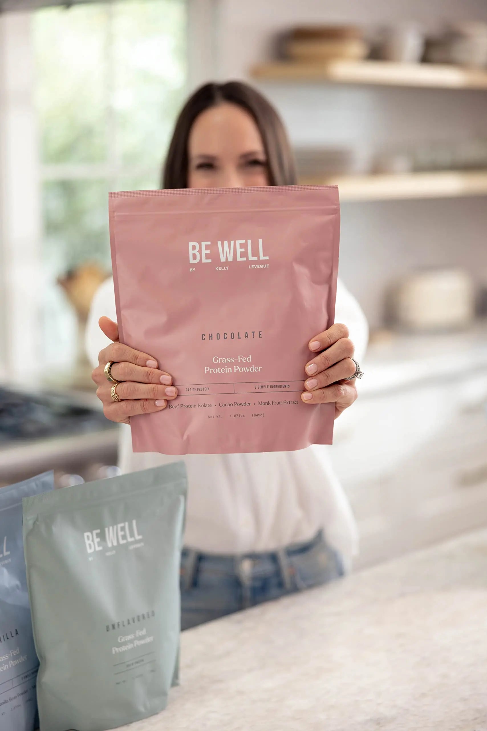 Be Well by Kelly Chocolate Grass-Fed Beef Protein Powder, 24G of Protein & 1G Net Carbs (3 Ingredients, 30 Servings) 9 Amino Acids + 3 BCAAs No Soy, No Dairy, Stevia-Free, No Sugar Added 1.87lb 849g Be Well by Kelly LeVeque uk supplements